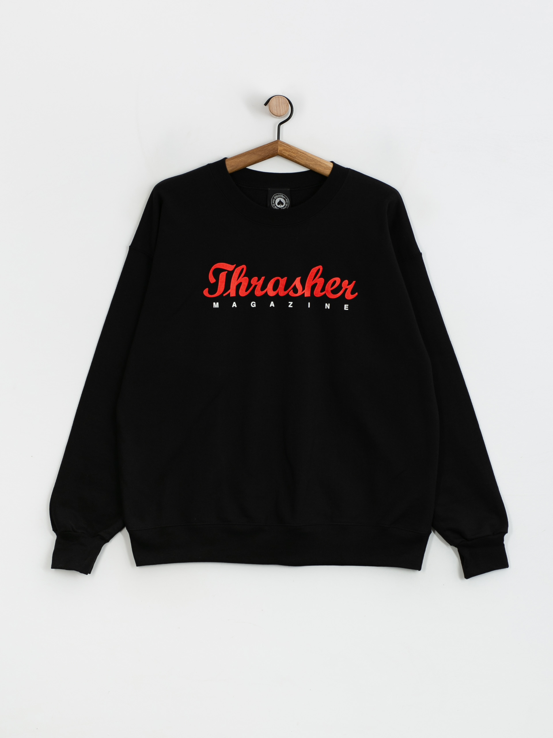 Thrasher Script Crew Pulóver (black)