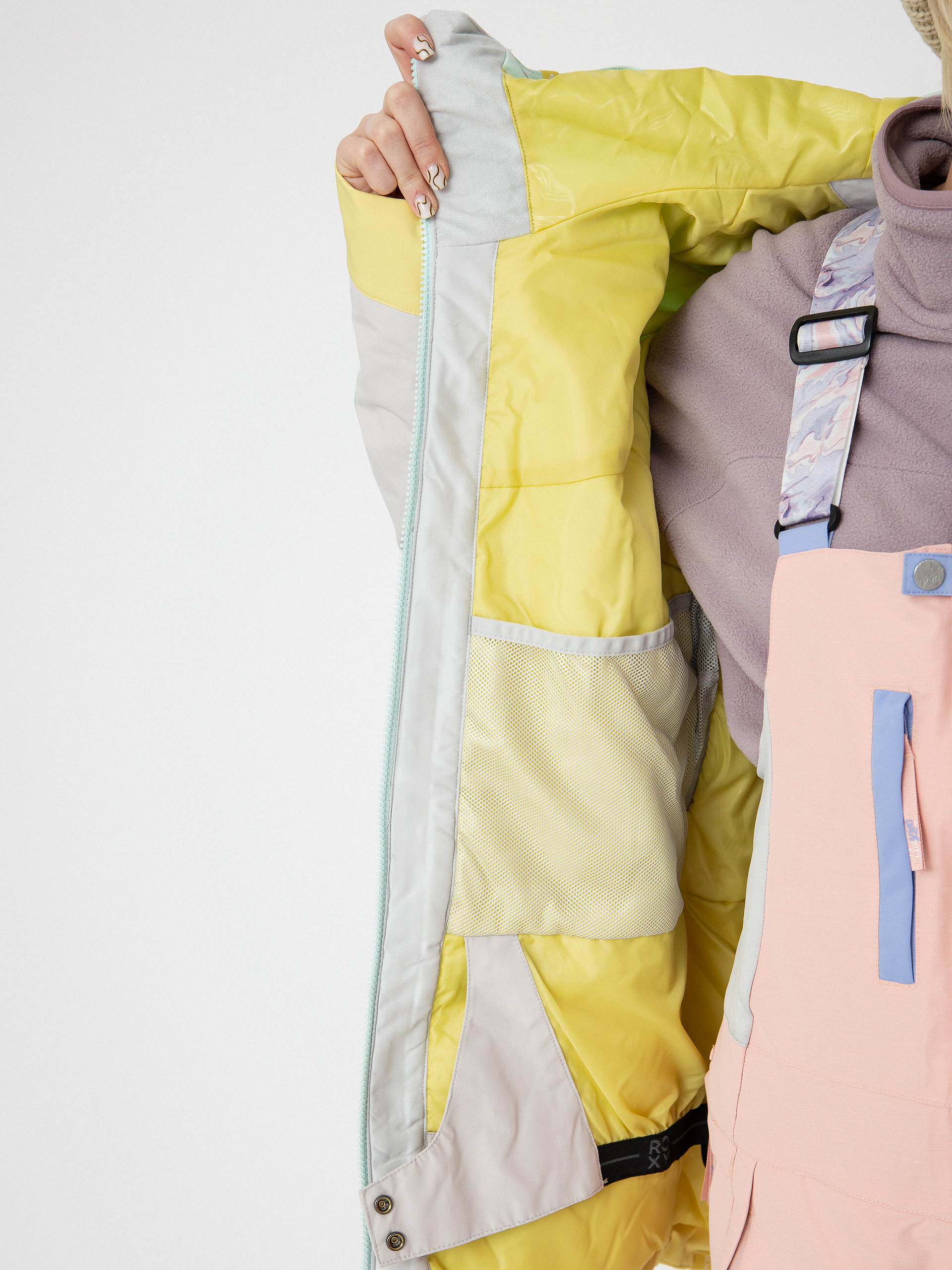 Női Roxy Ravine Hoodie Snowboard dzseki (gray violet)