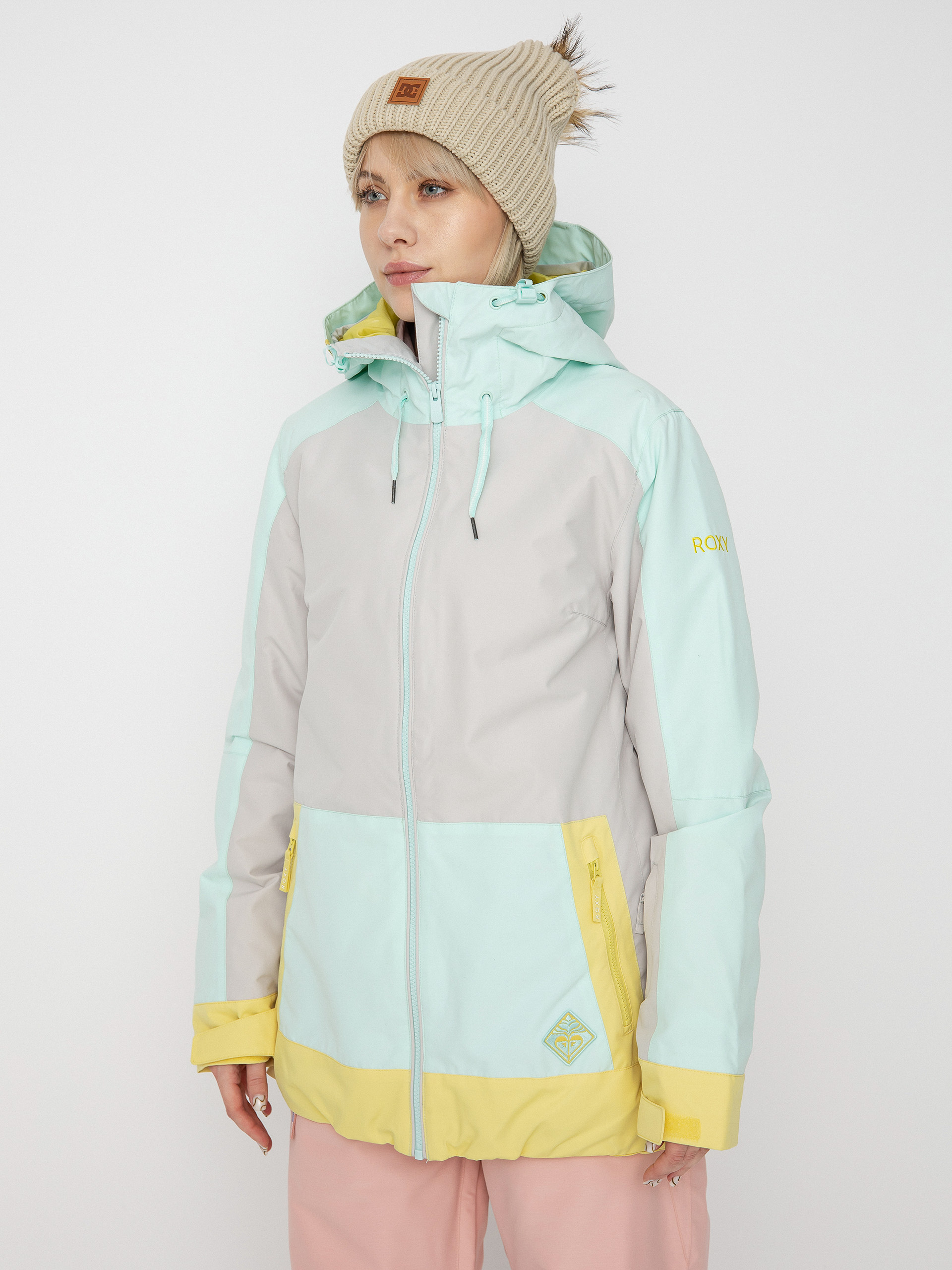 Női Roxy Ravine Hoodie Snowboard dzseki (gray violet)