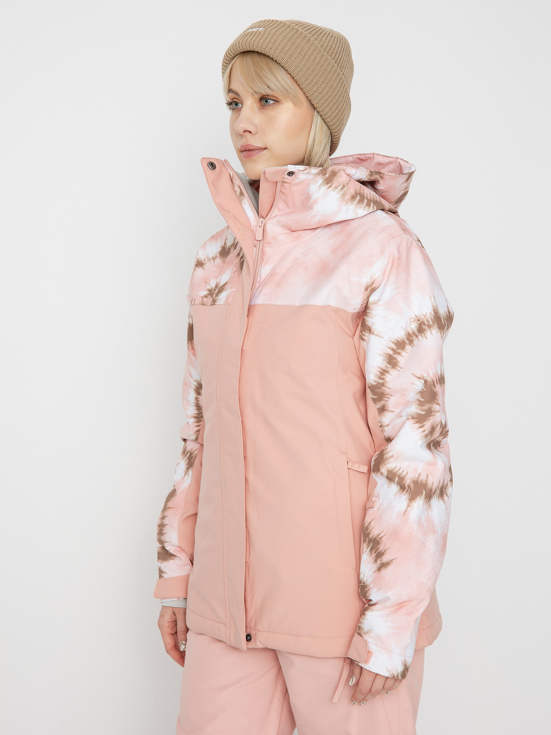 Női Roxy Galaxy Print Block Snowboard dzseki (woodsmoke swirl)