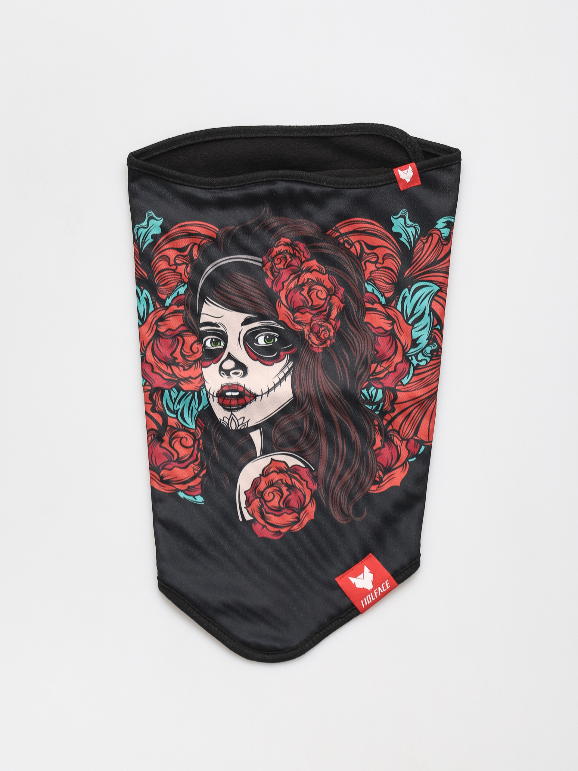 Wolface Bandana La Santa Muerte Roses (black)