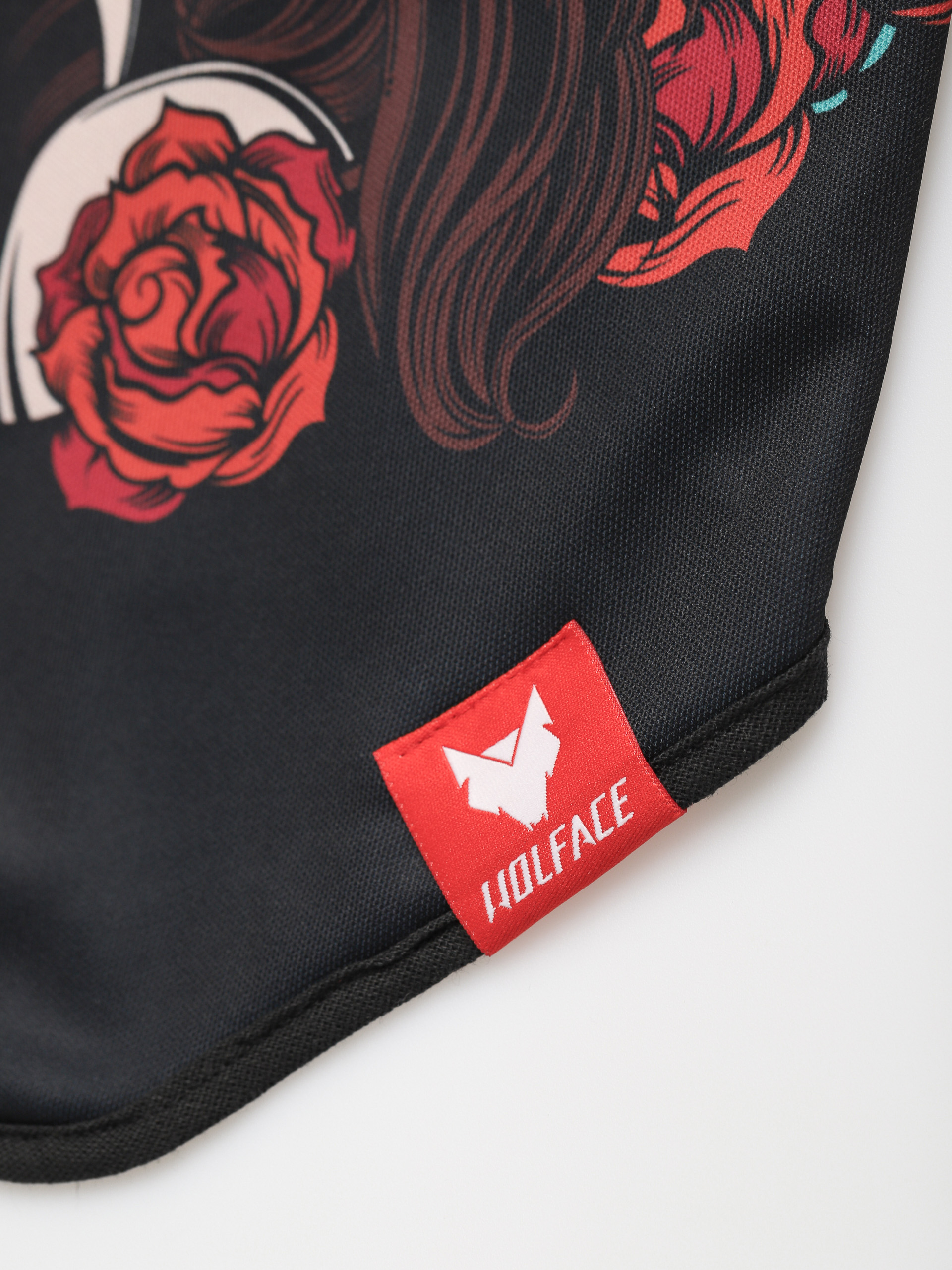 Wolface Bandana La Santa Muerte Roses (black)