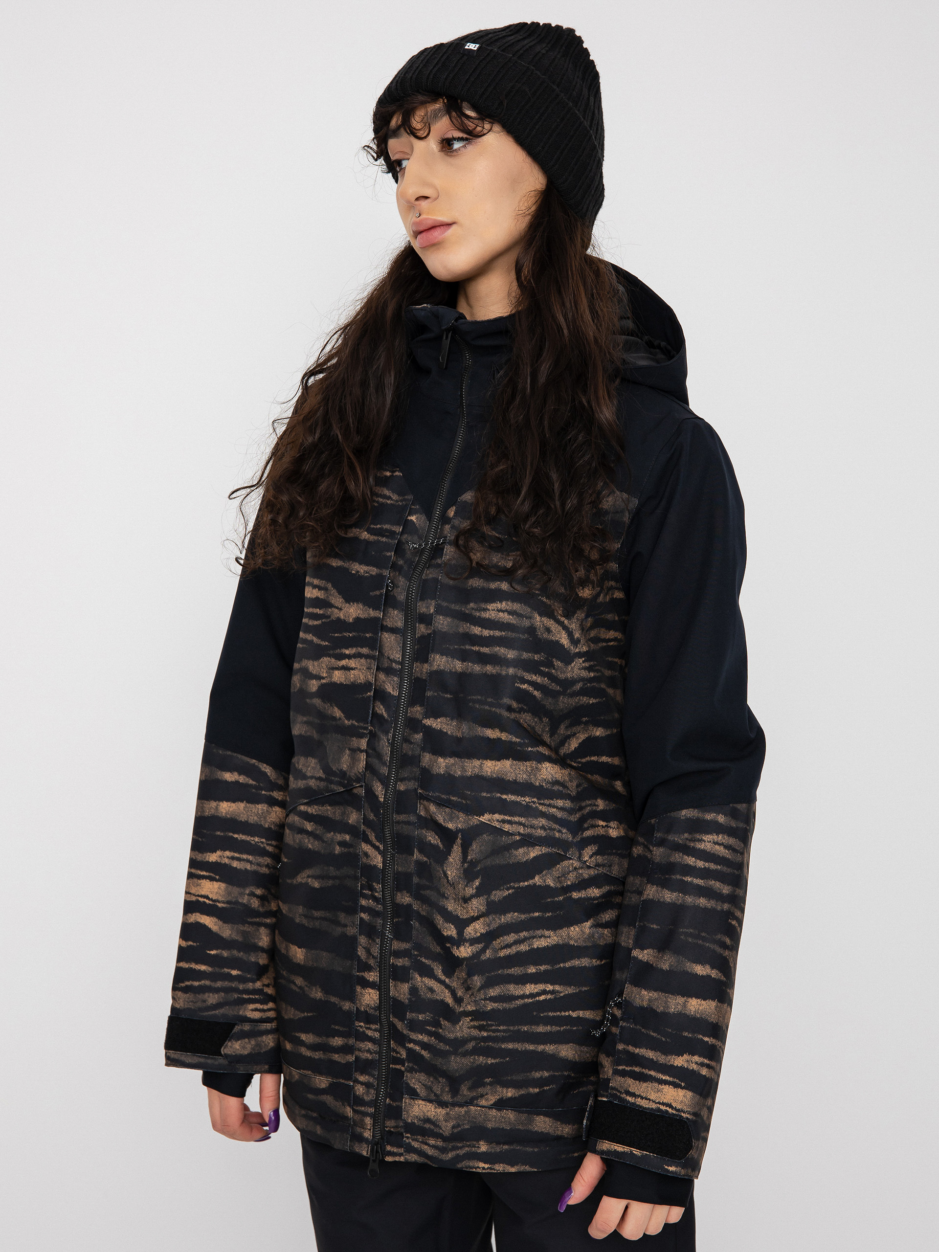 Női Volcom Shelter 3D Stretch Snowboard dzseki (tiger print)