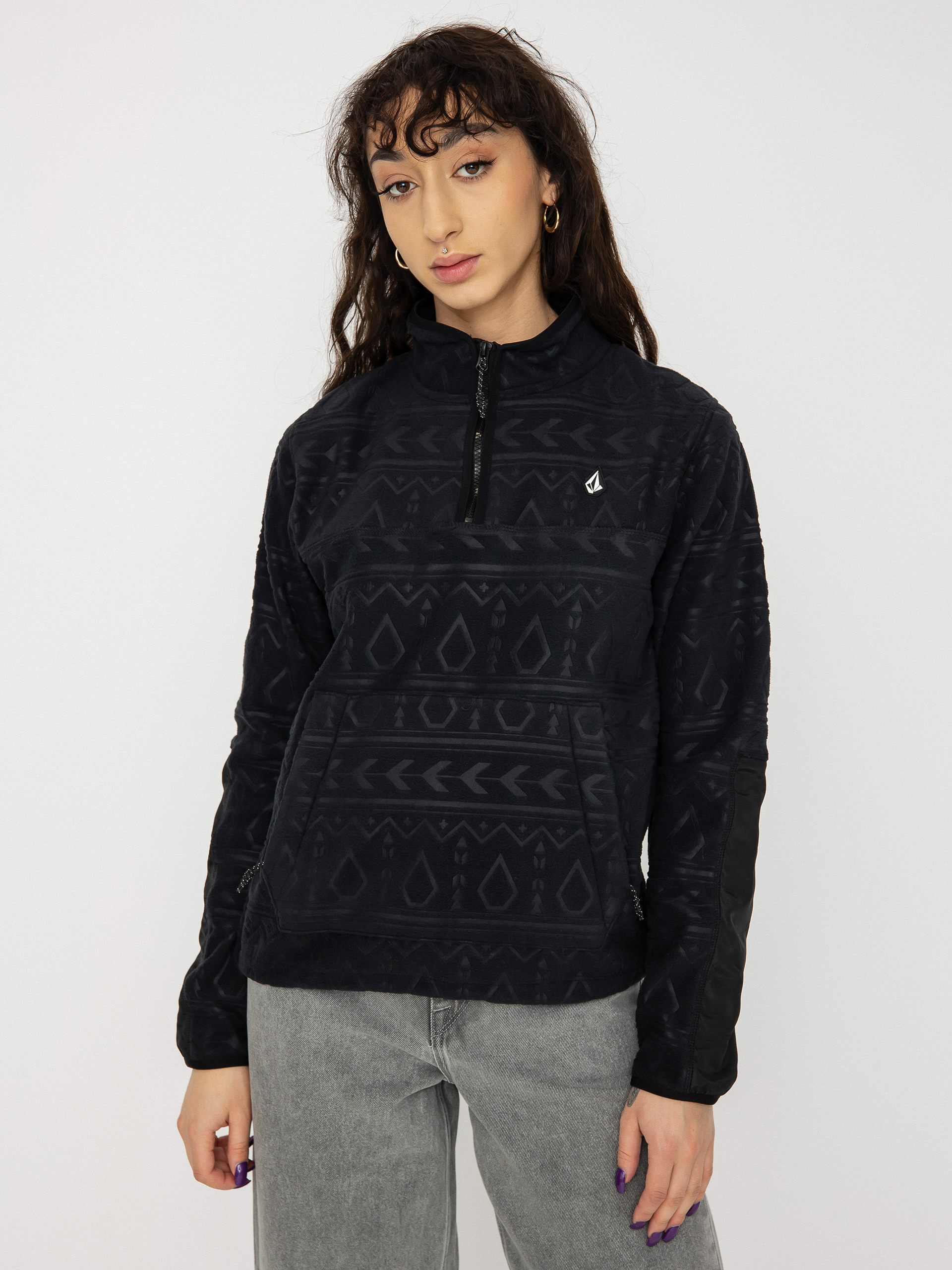 Női Volcom Polar HD Kapucnis pulóver (black)