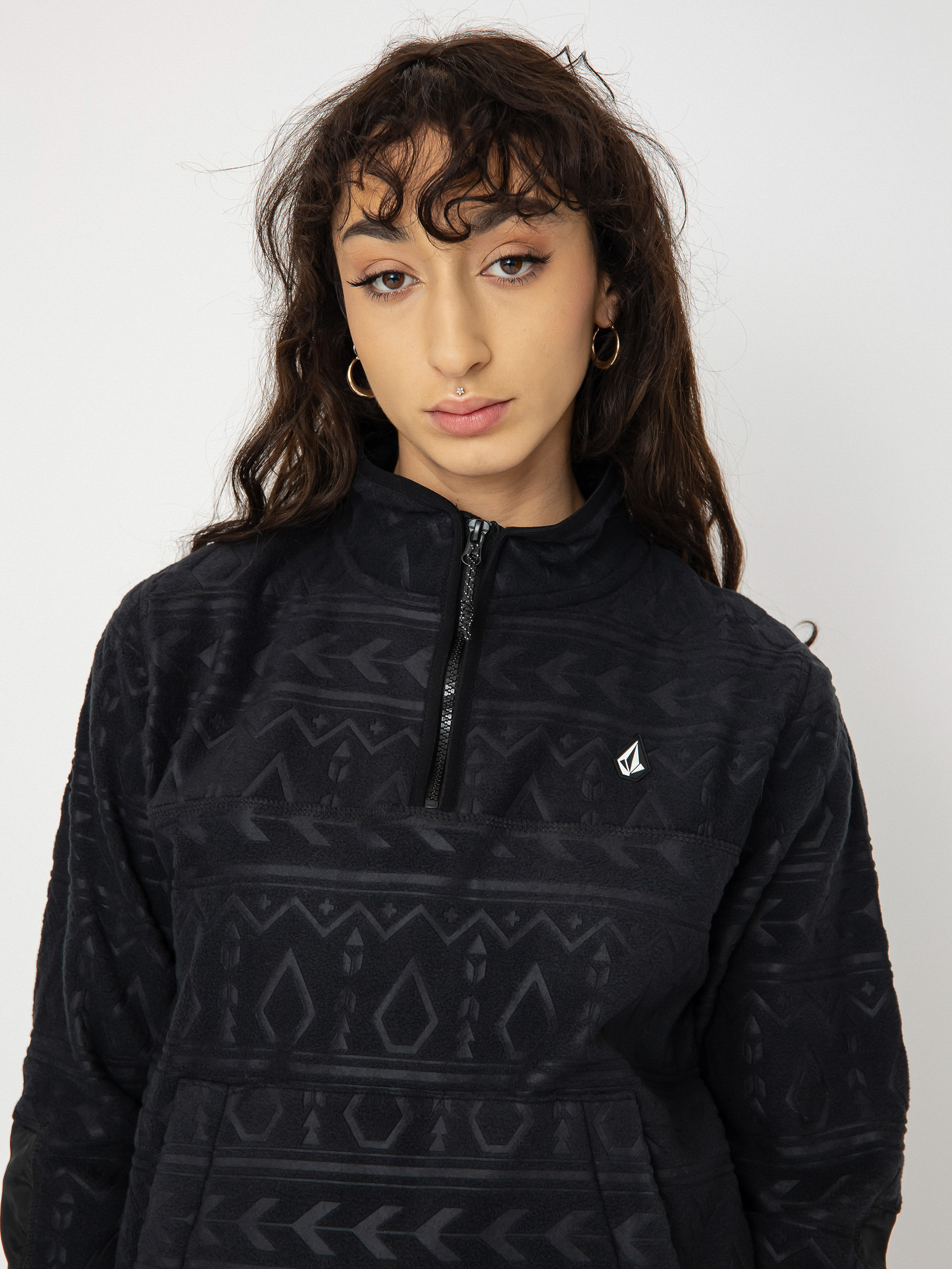 Női Volcom Polar HD Kapucnis pulóver (black)