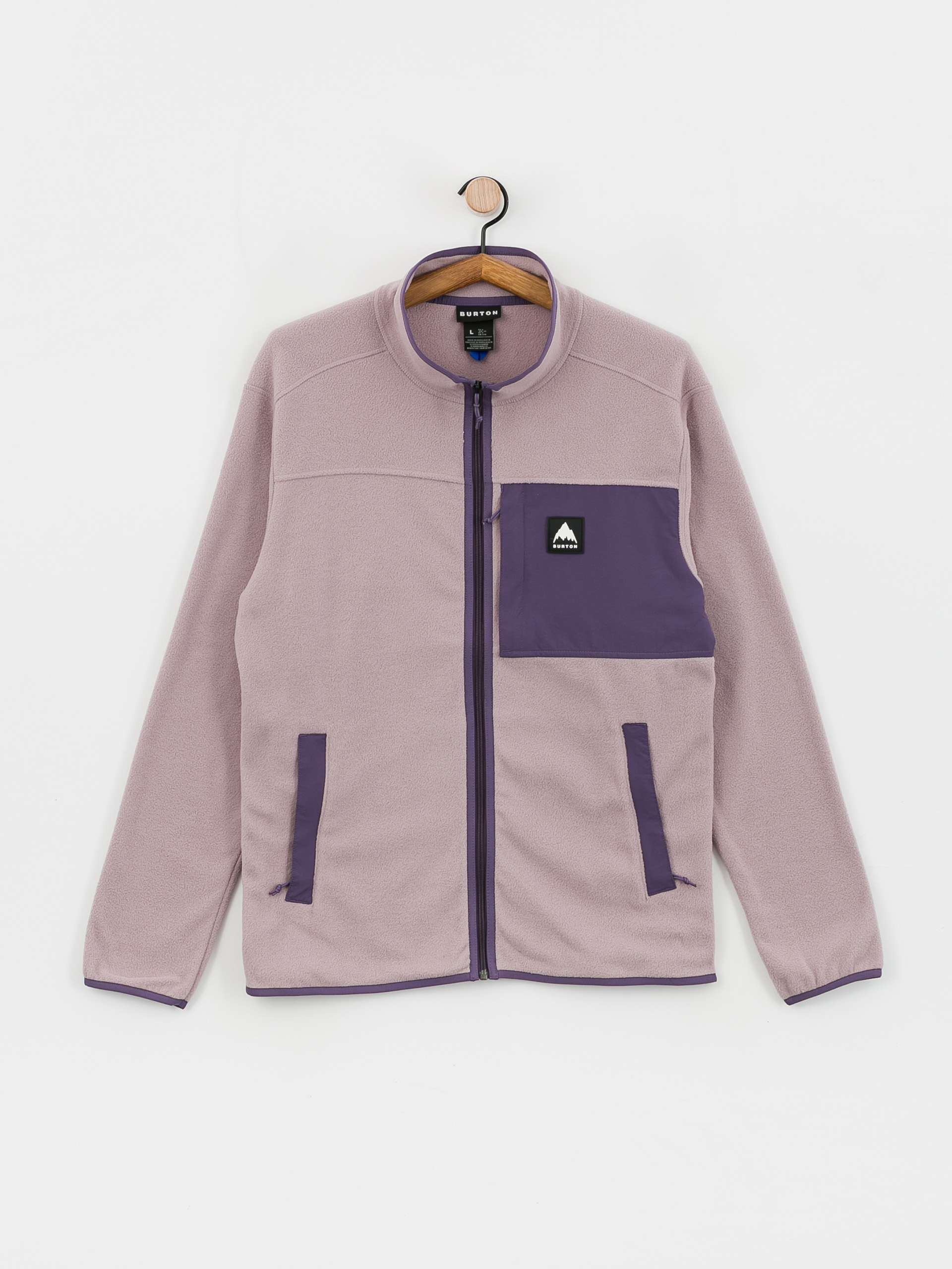 Férfi Burton Hearth Full Zip Polár pulóver (elderberry/violet halo)