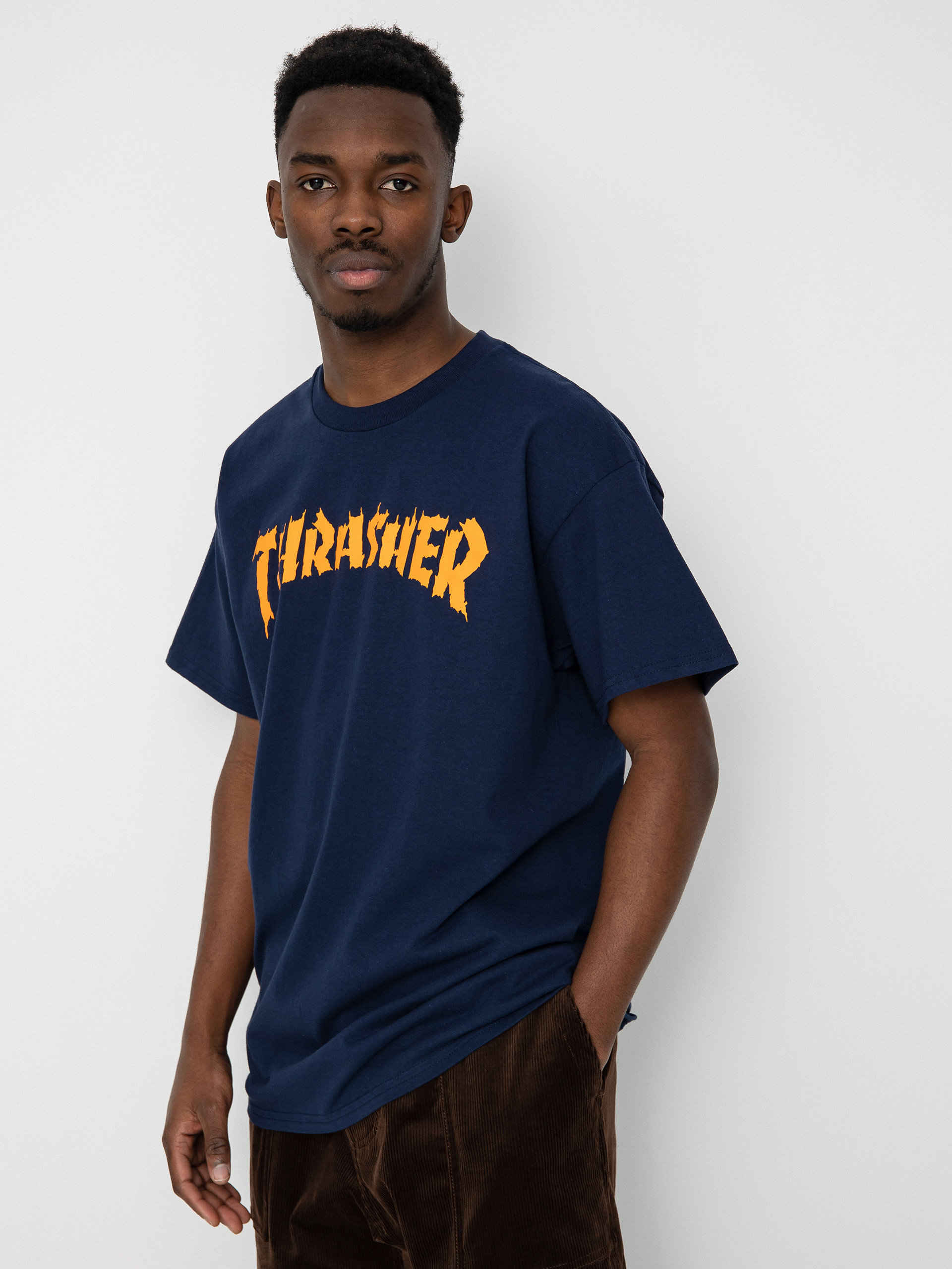 Thrasher Burn It Down póló (navy)