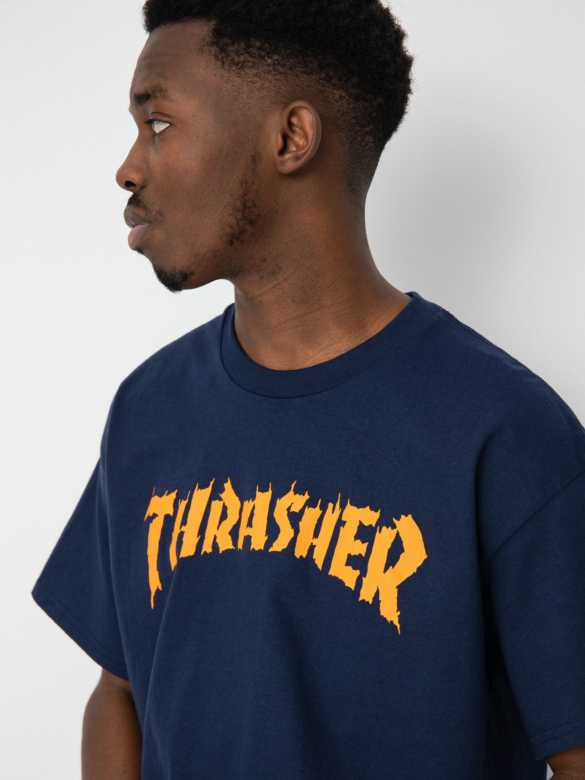Thrasher Burn It Down póló (navy)