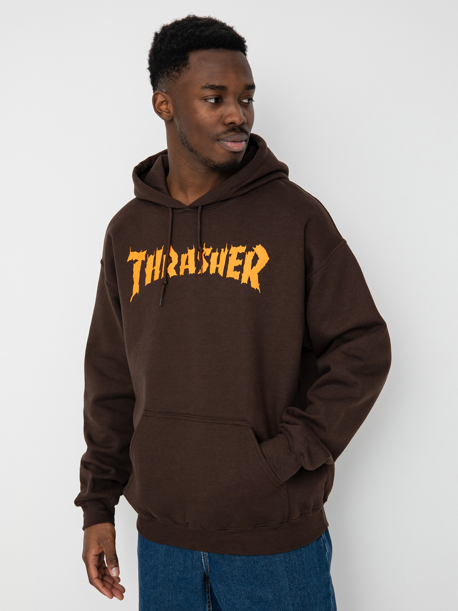 Thrasher Burn It Down HD Kapucnis pulóver (dark chocolate)