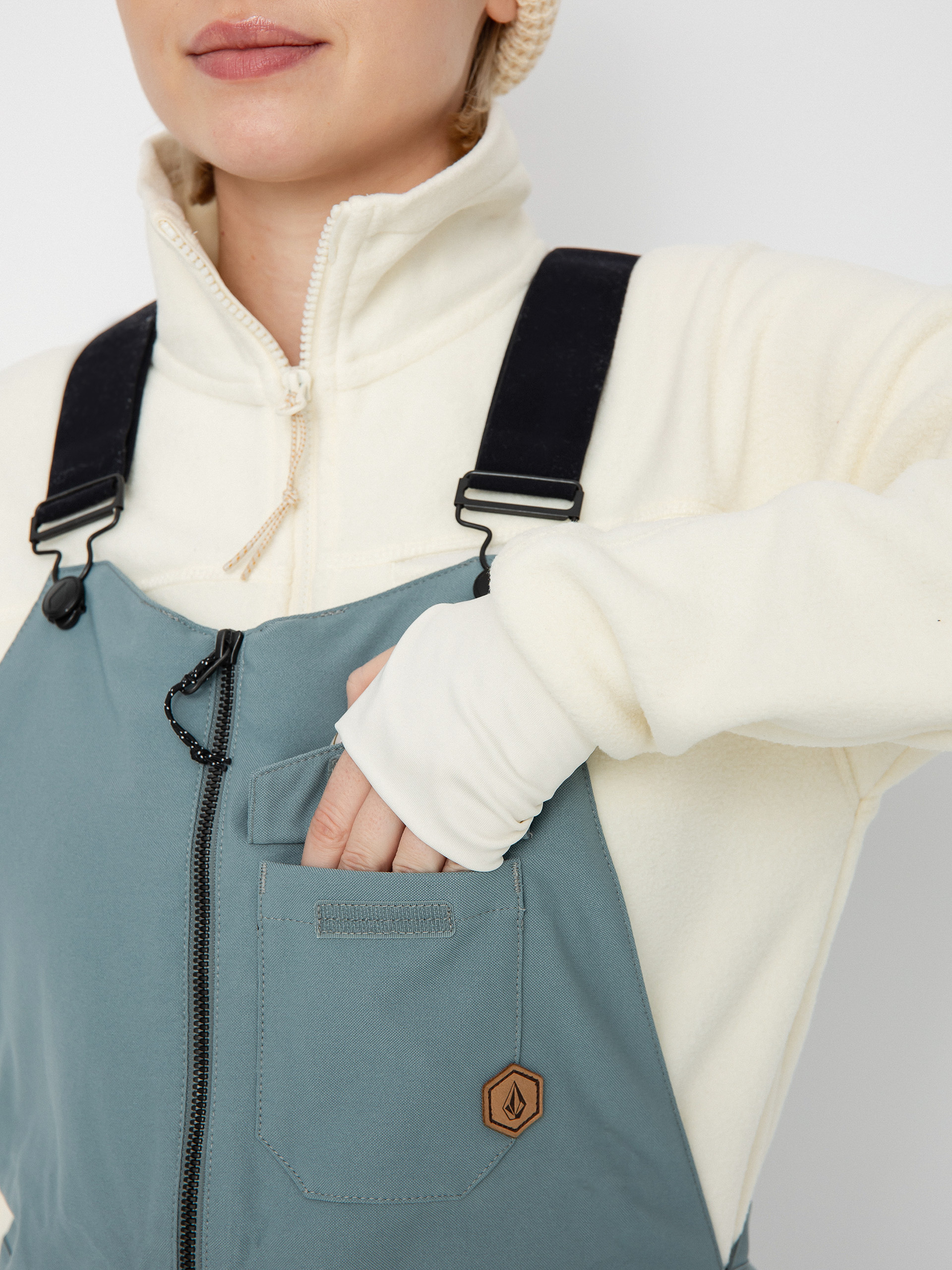 Női Volcom Swift Bib Overall Snowboard nadrág (green ash)