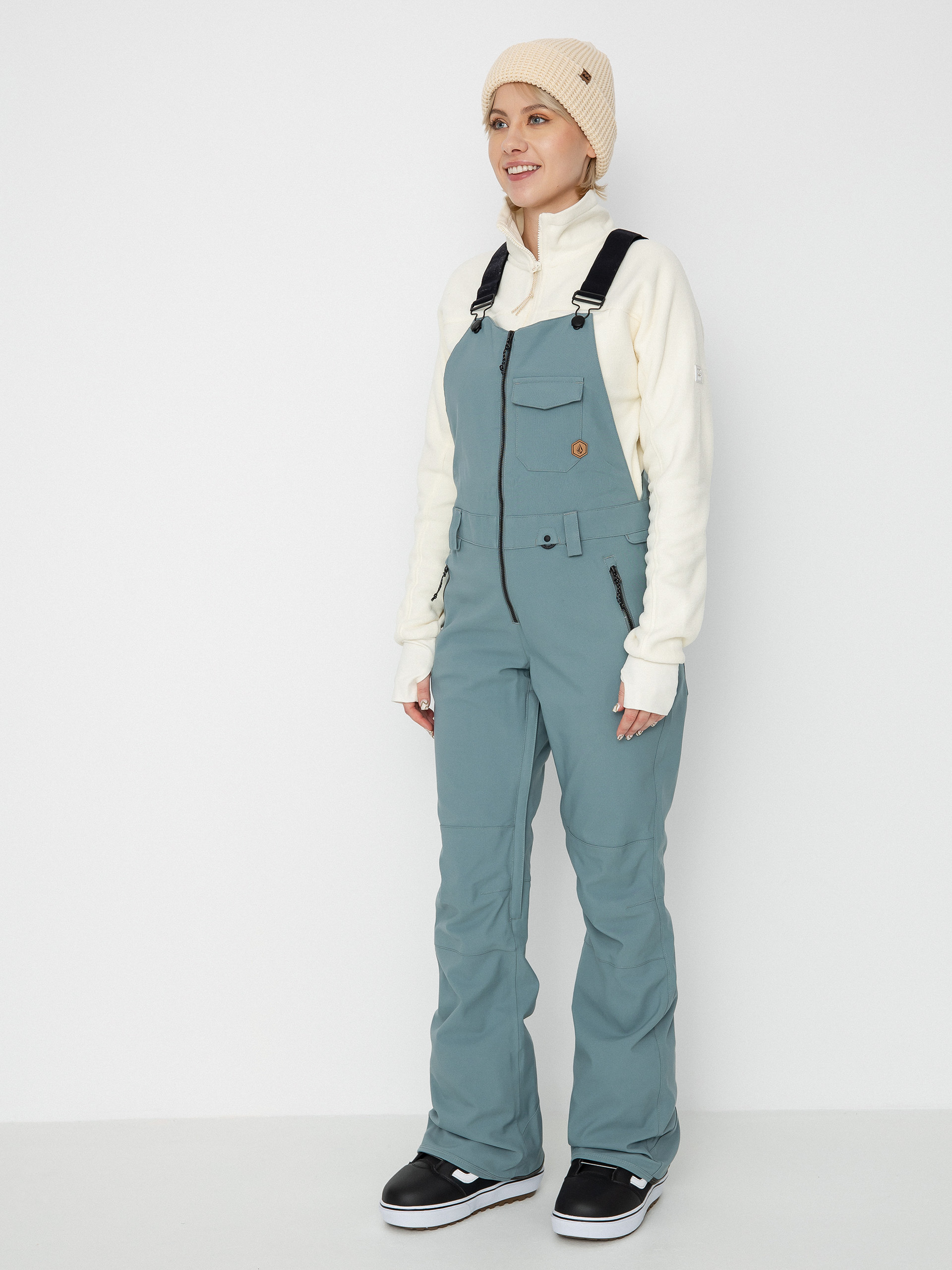 Női Volcom Swift Bib Overall Snowboard nadrág (green ash)