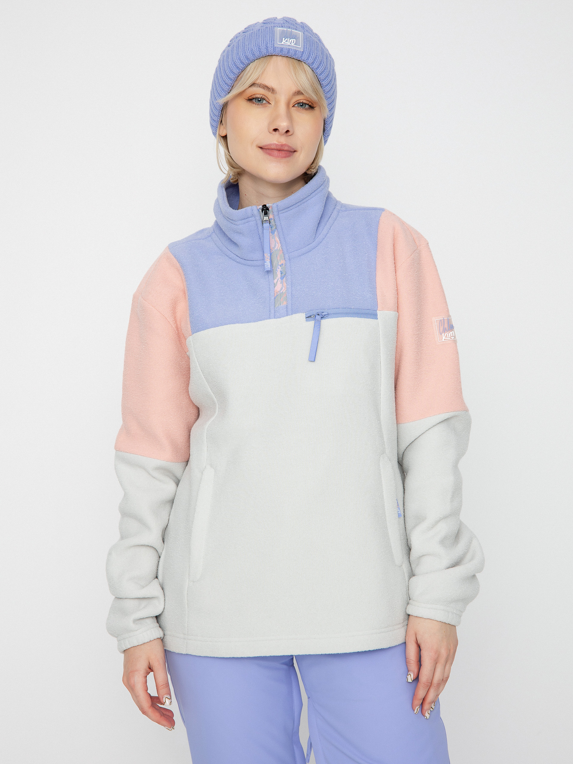 Női Roxy Chloe Kim Layer Polár pulóver (heather grey)