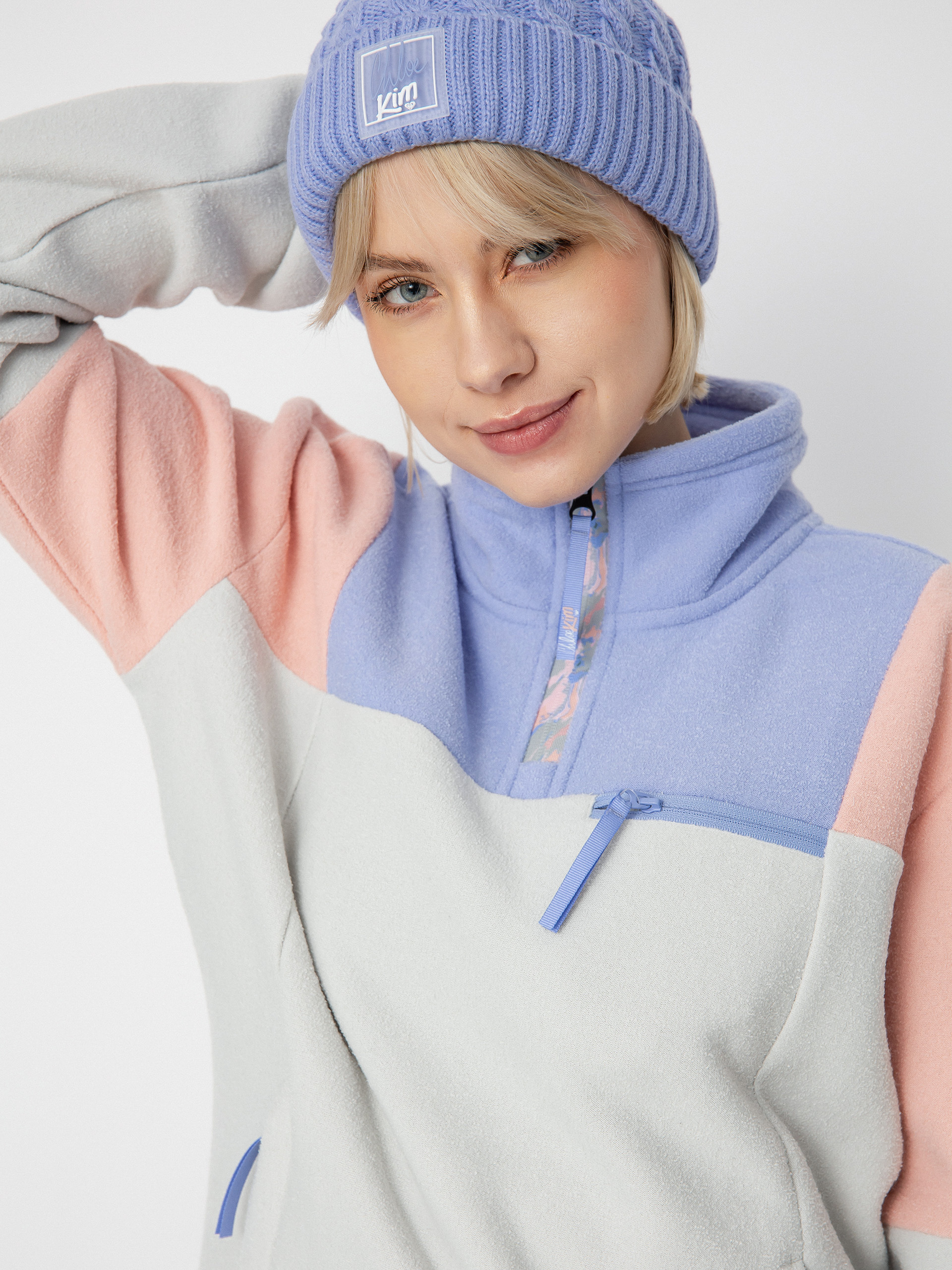 Női Roxy Chloe Kim Layer Polár pulóver (heather grey)