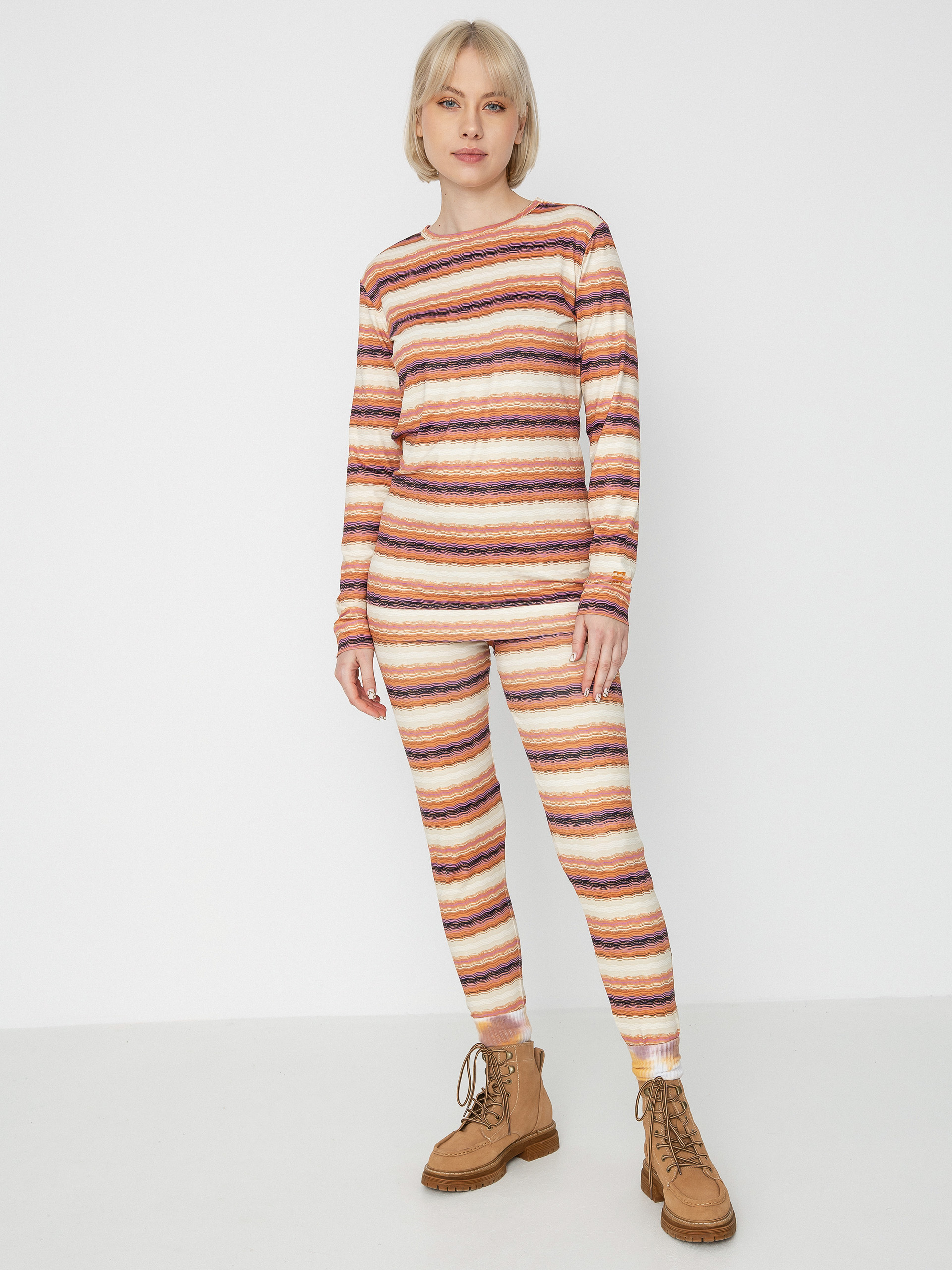 Női Billabong Warm Up Tech Hosszú ujjú thermo felső (adobe)