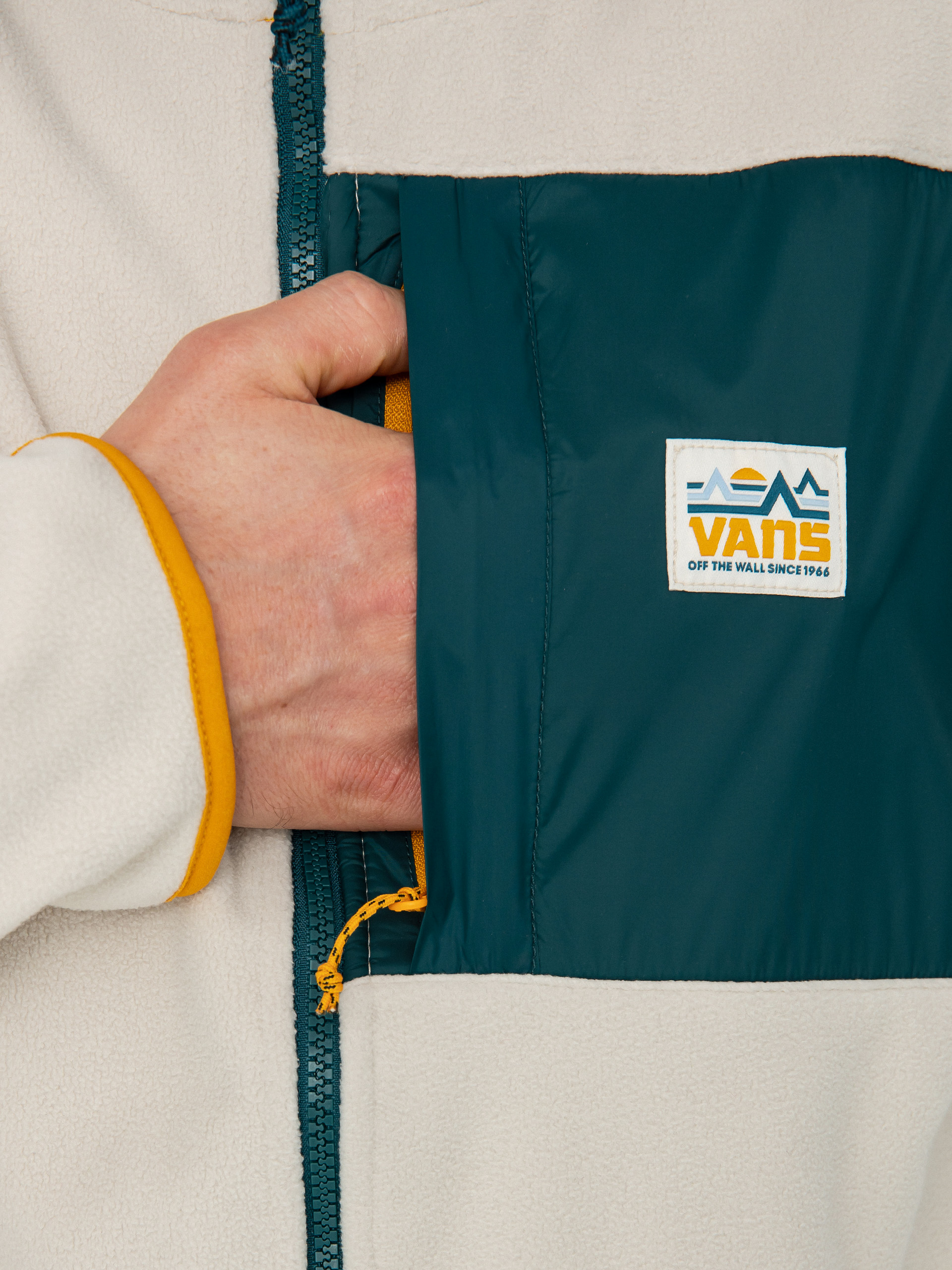 Férfi Vans Mountain Full Zip Polár pulóver (oatmeal/deep teal)