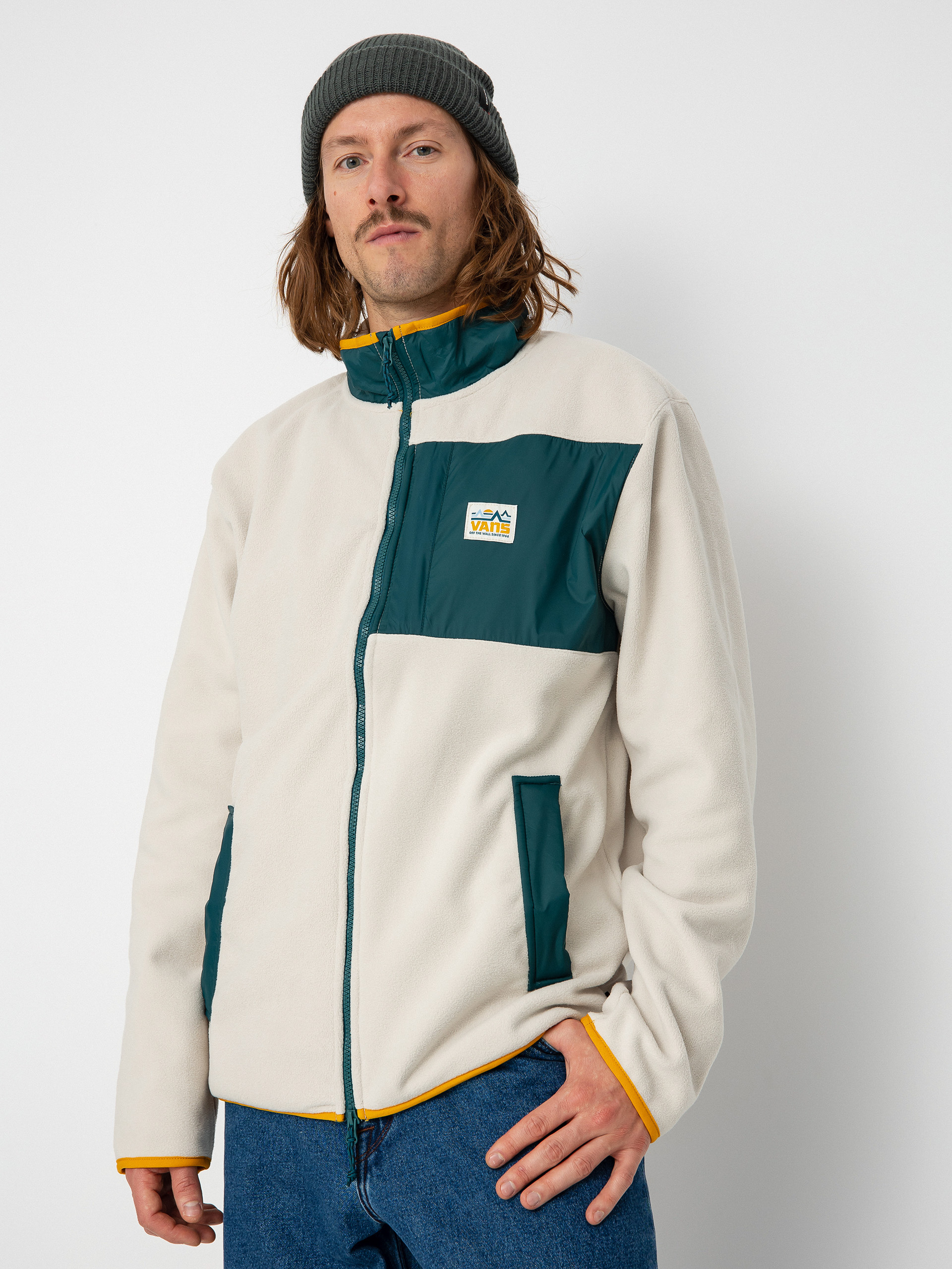 Férfi Vans Mountain Full Zip Polár pulóver (oatmeal/deep teal)