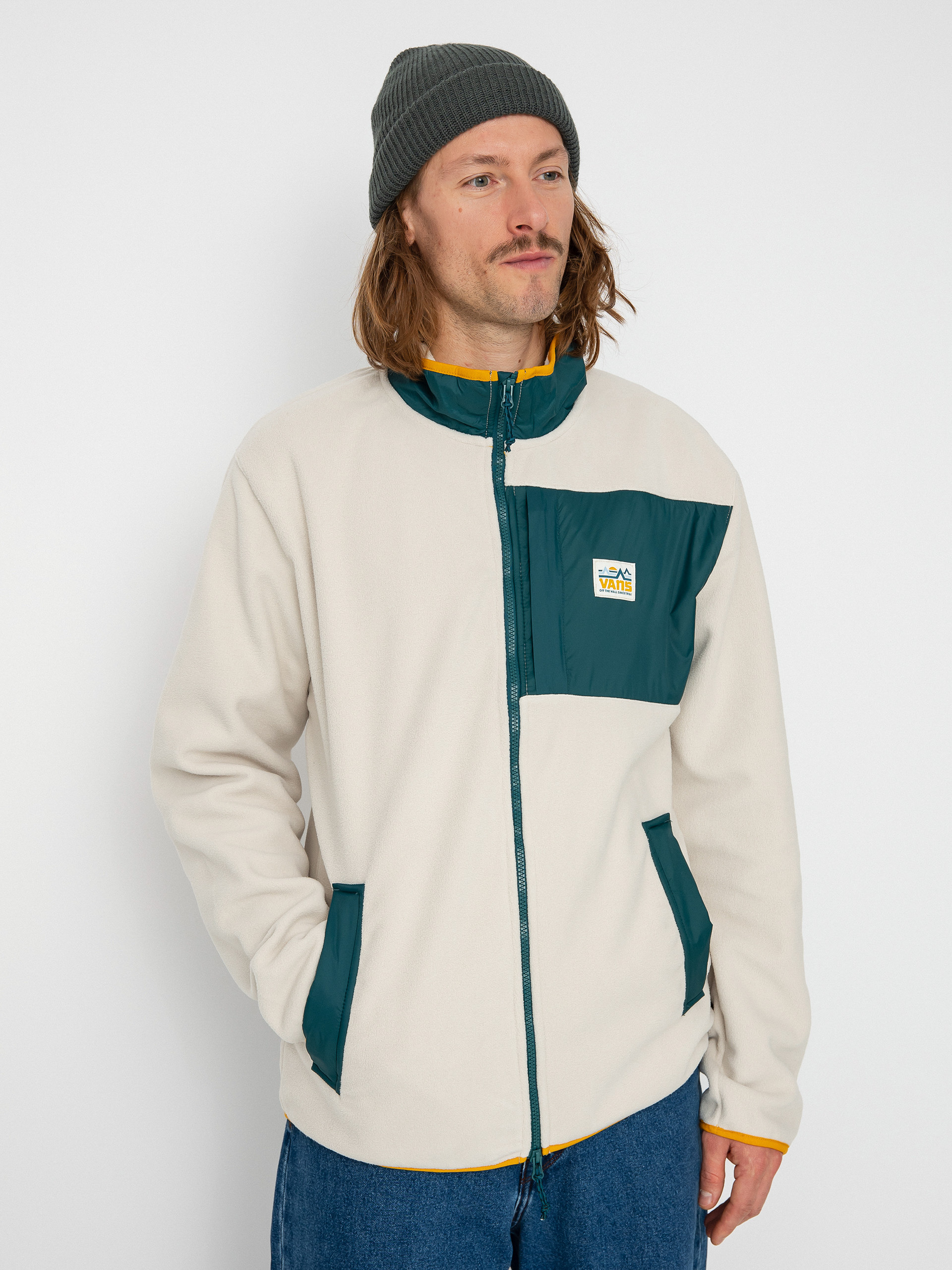 Férfi Vans Mountain Full Zip Polár pulóver (oatmeal/deep teal)
