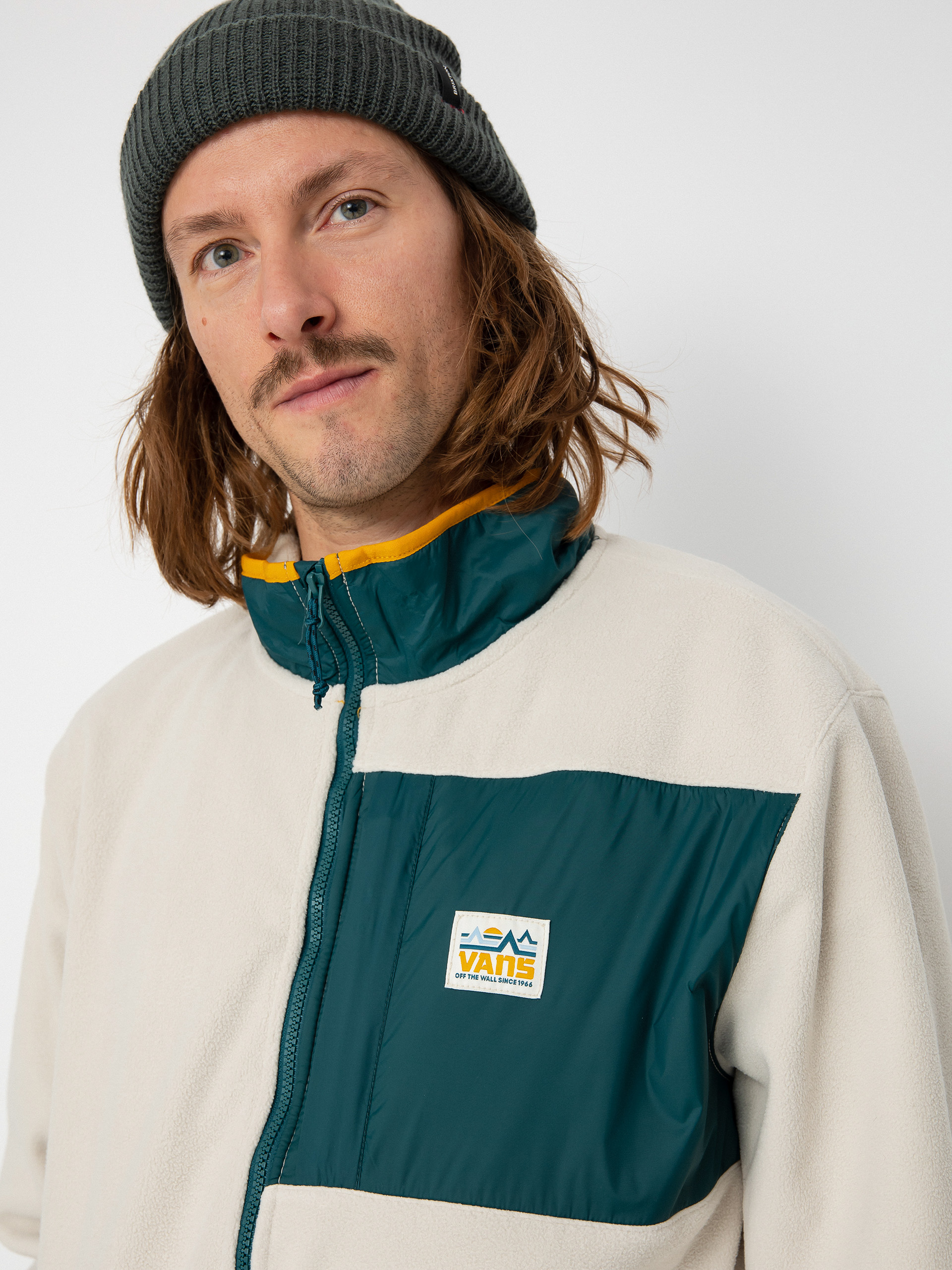 Férfi Vans Mountain Full Zip Polár pulóver (oatmeal/deep teal)