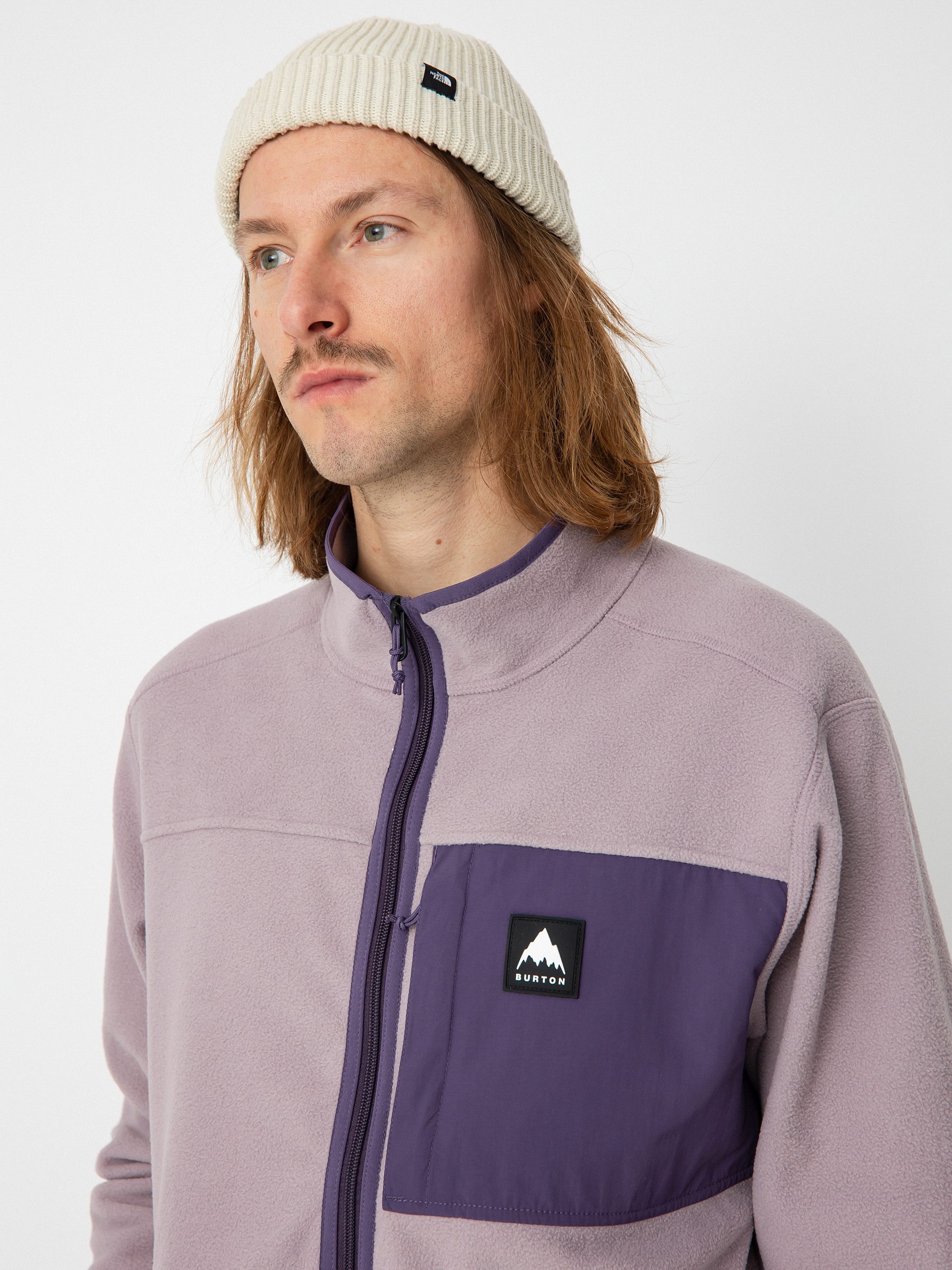 Férfi Burton Hearth Full Zip Polár pulóver (elderberry/violet halo)