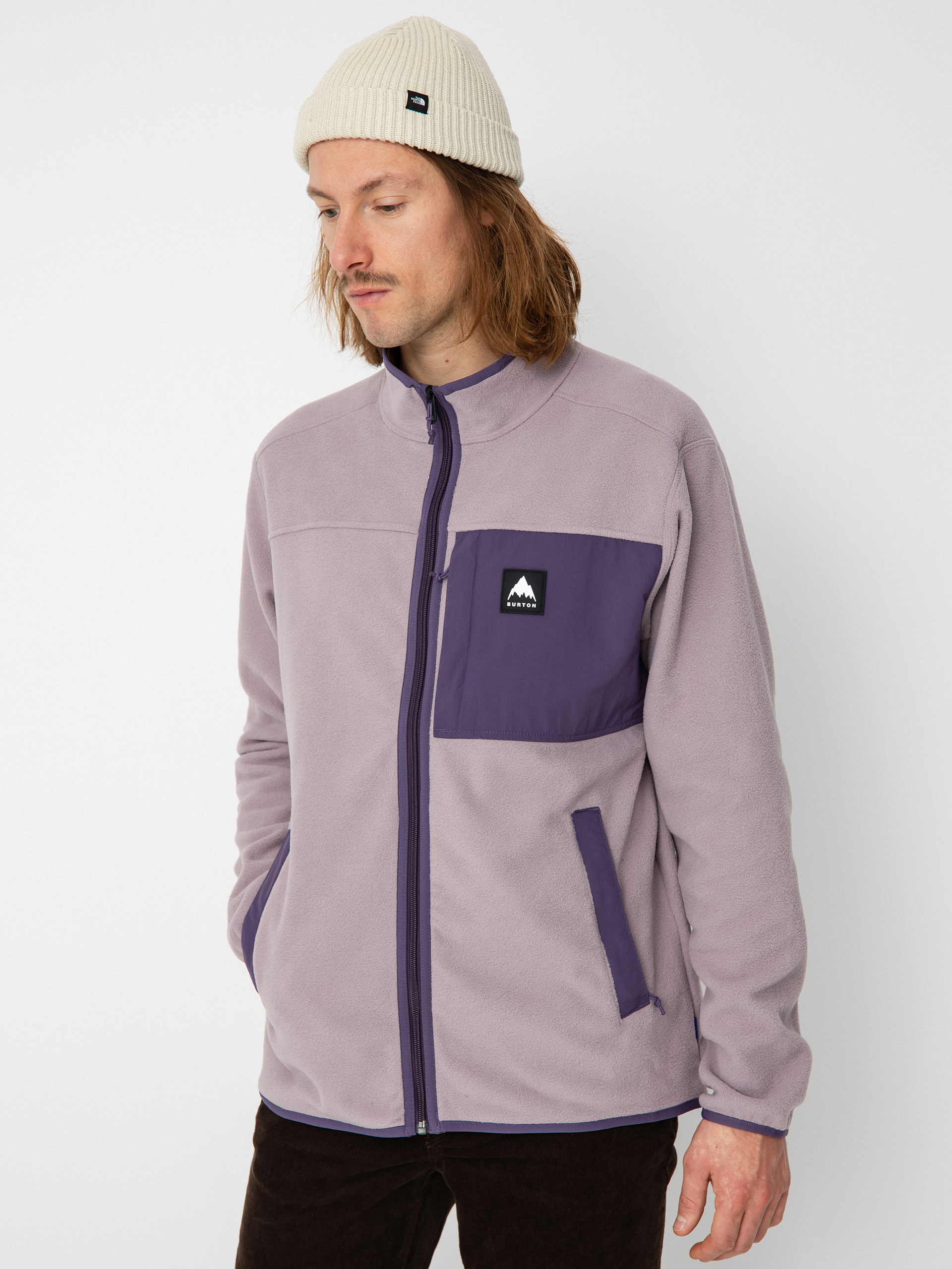 Férfi Burton Hearth Full Zip Polár pulóver (elderberry/violet halo)