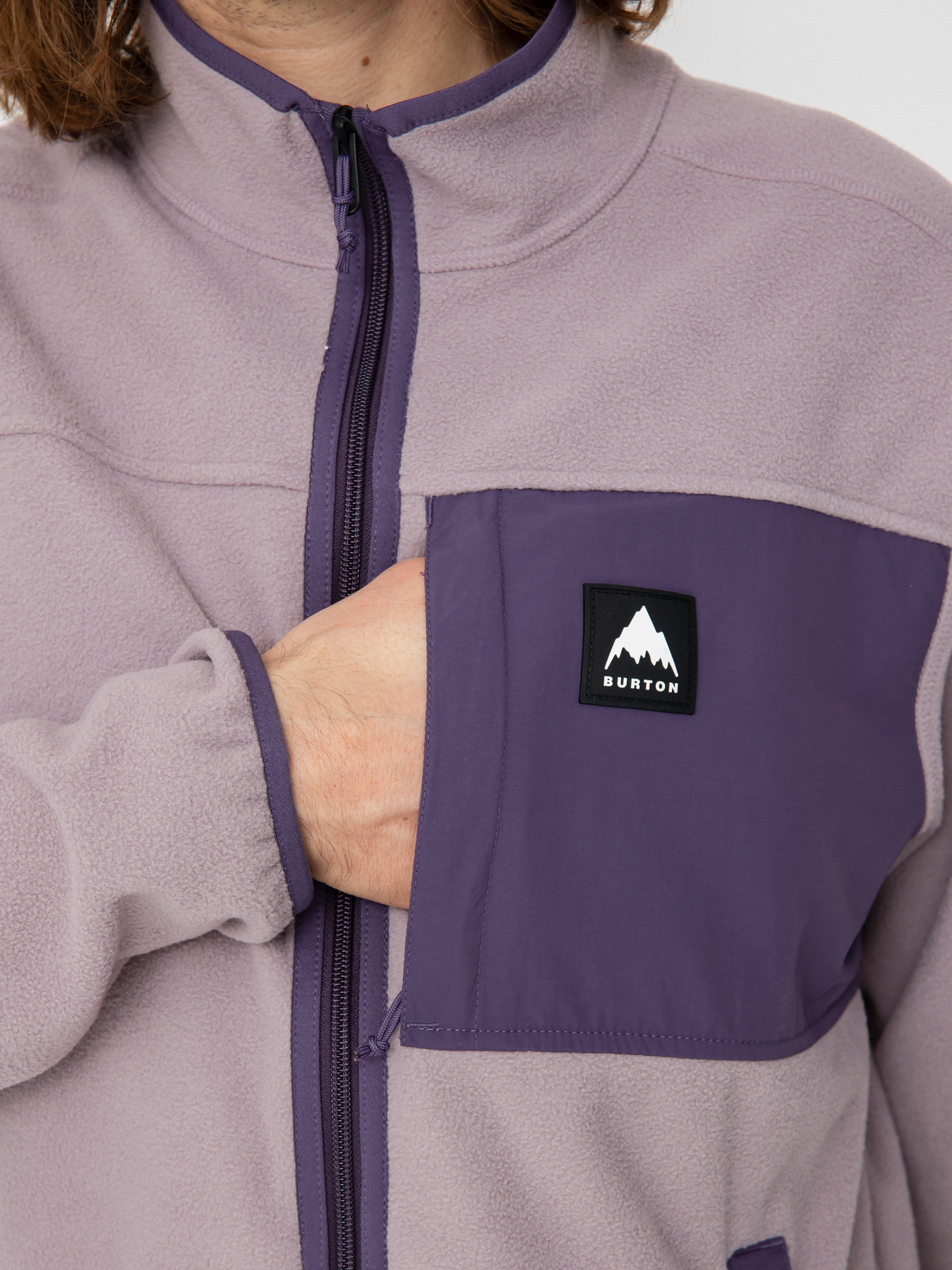 Férfi Burton Hearth Full Zip Polár pulóver (elderberry/violet halo)
