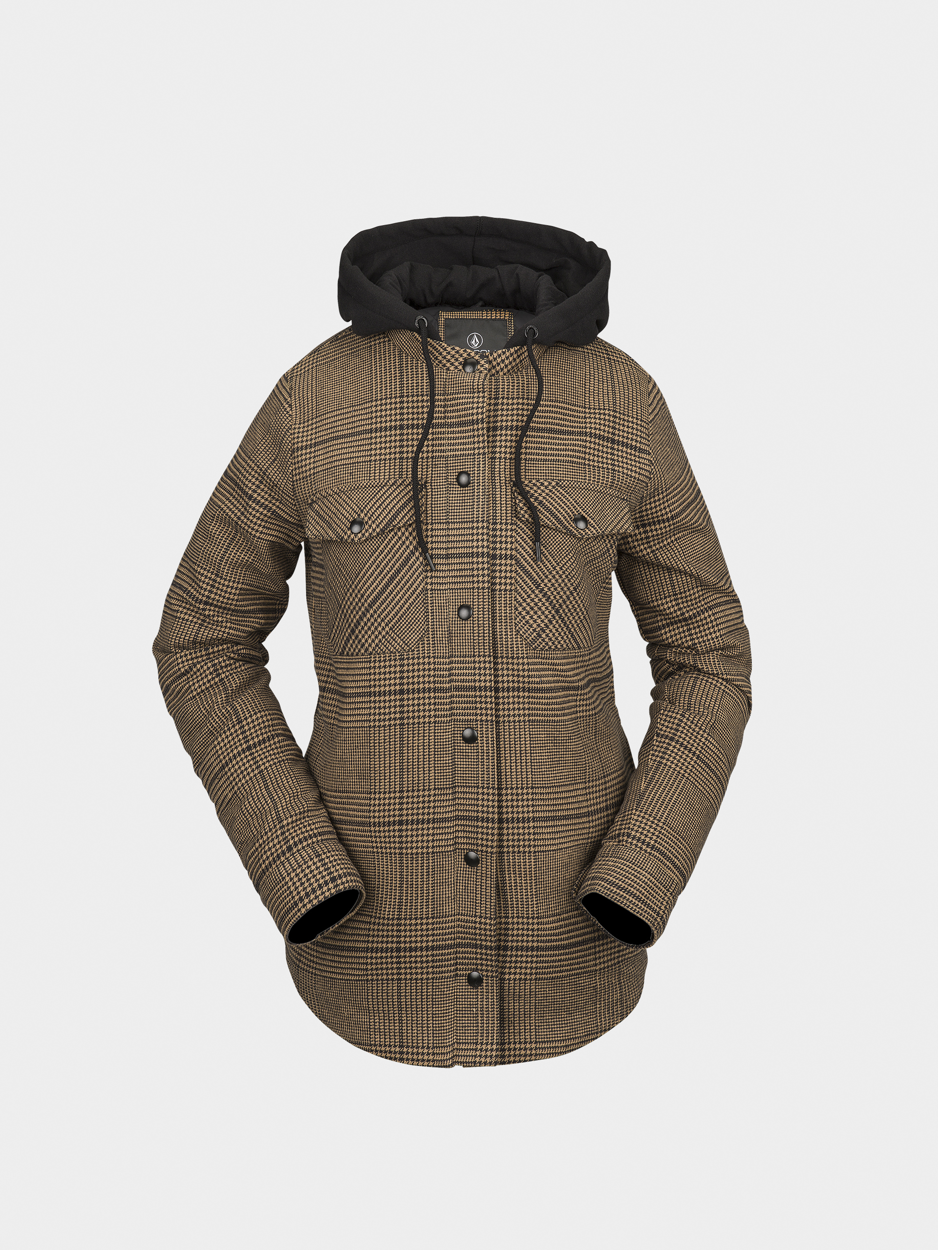 Volcom Hooded Flannel Dzseki Wmn (caramel)