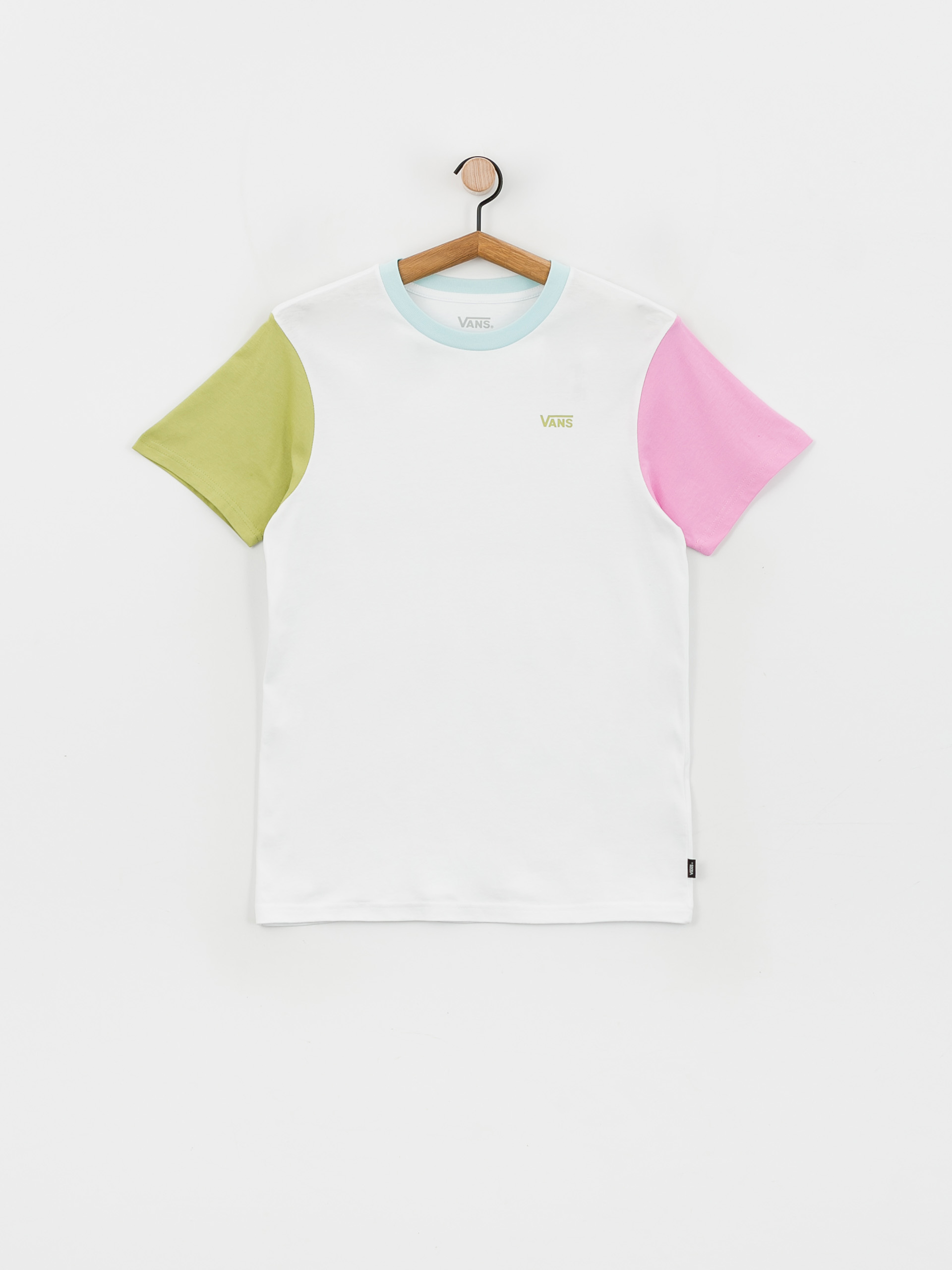 Vans Left Chest Colorblock póló Wmn (white/cyclamen)