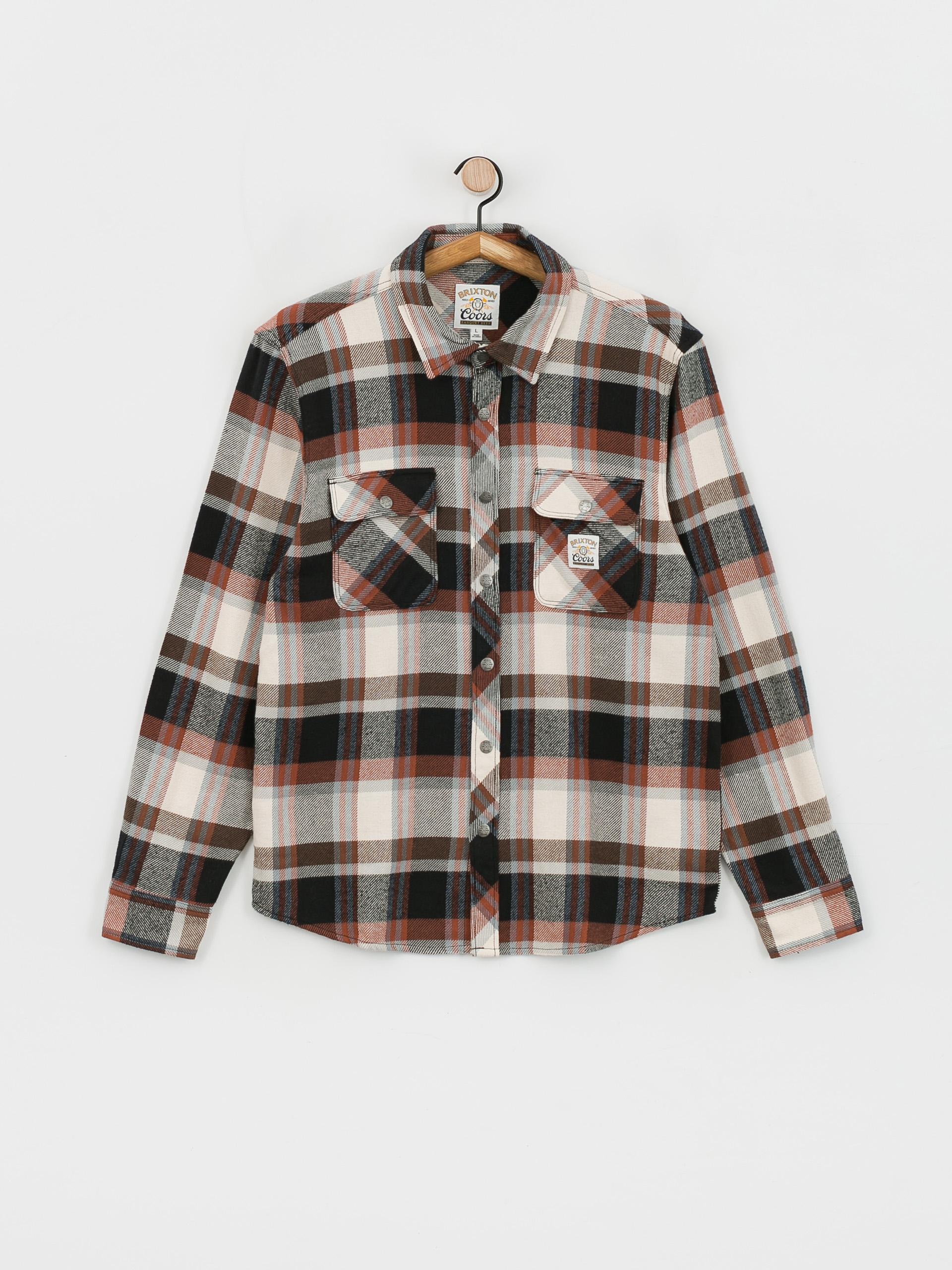 Brixton Coors Pow Bowery Flannel Ls Ing (river blue/off white)