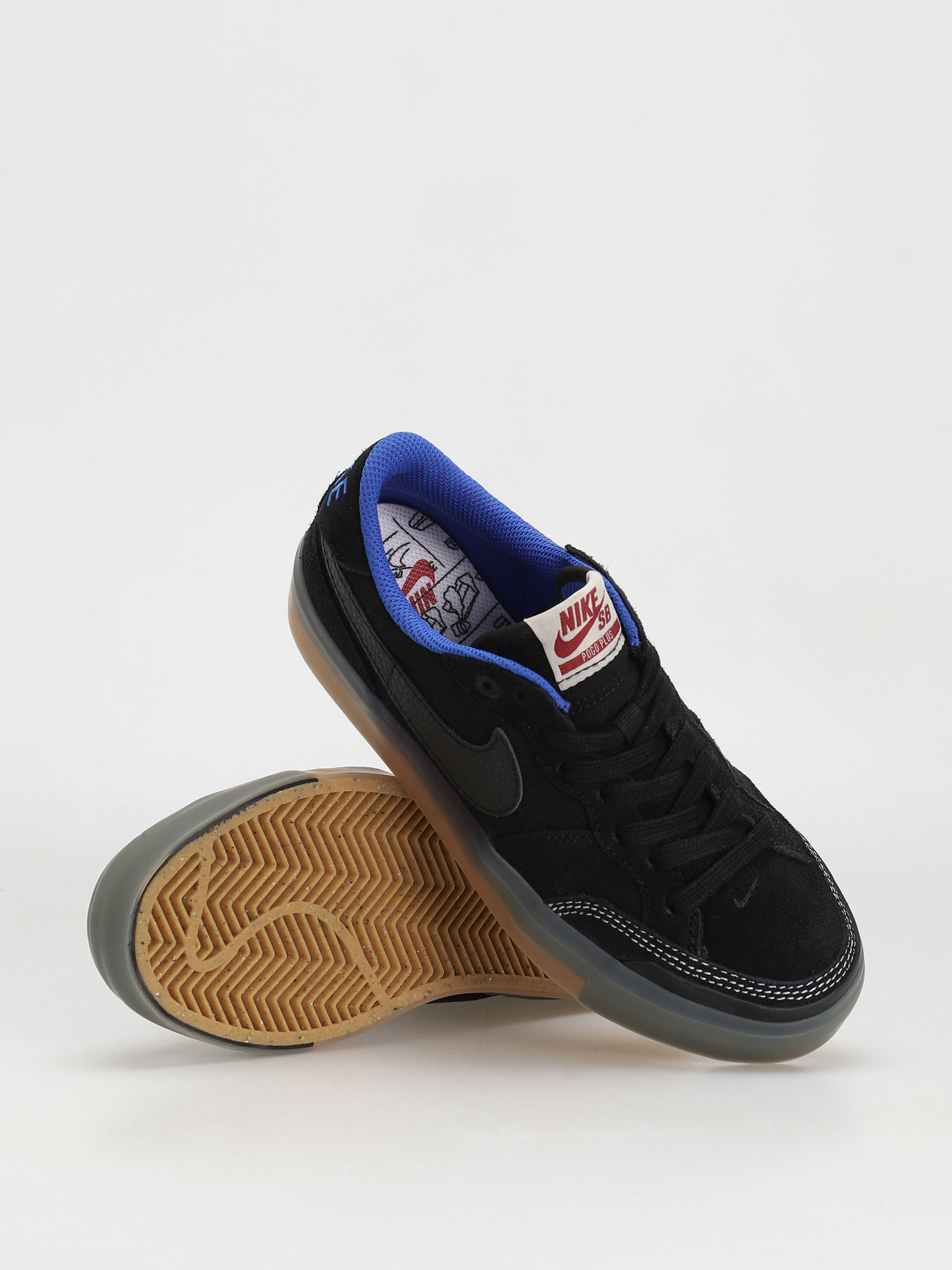 Nike SB Pogo Premium Cipők (black/black hyper royal gum light brown)