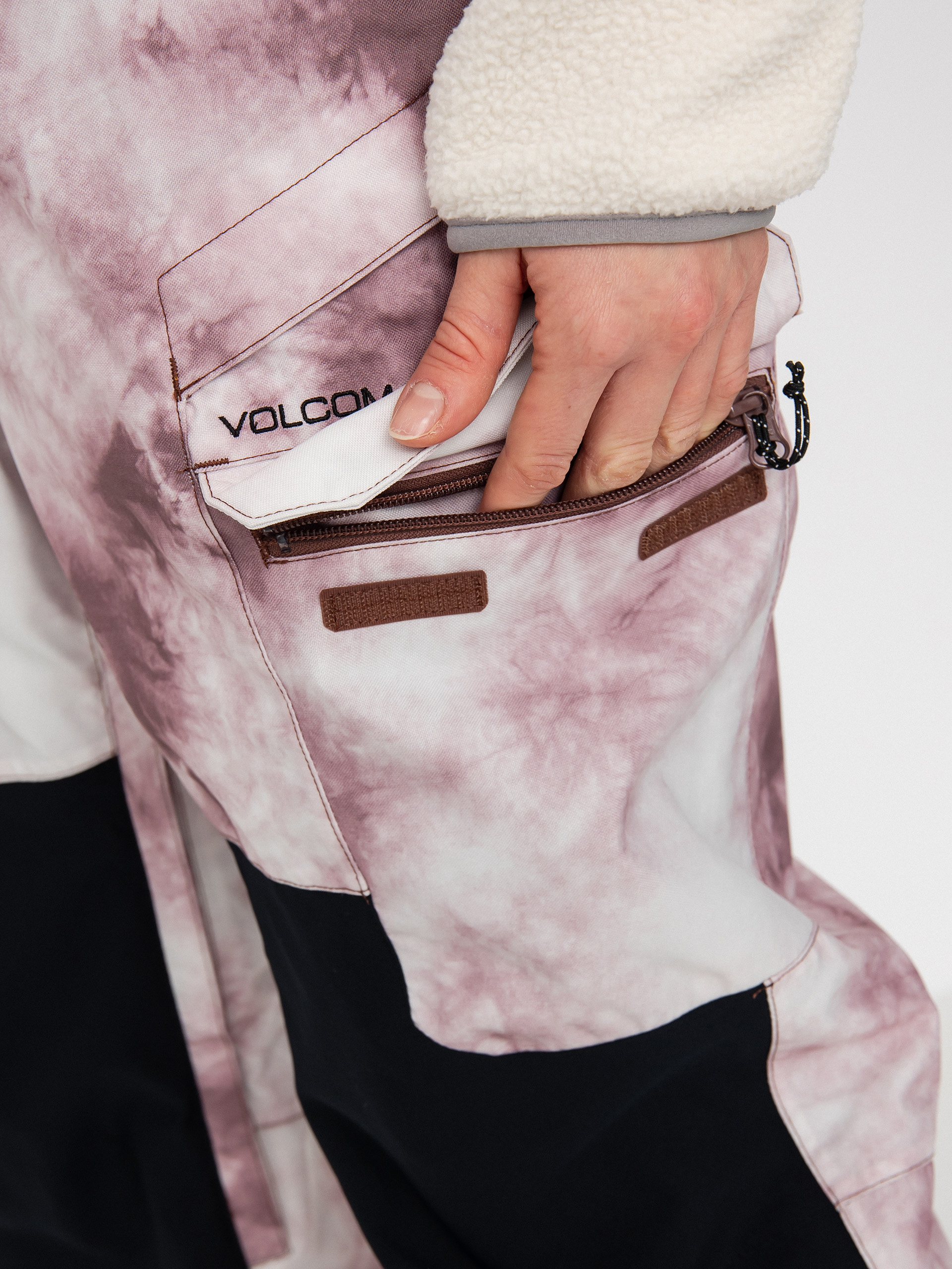 Női Volcom Creston 3Dstretch Bib Overall Loose Straight Snowboard nadrág (mojave tie dye)