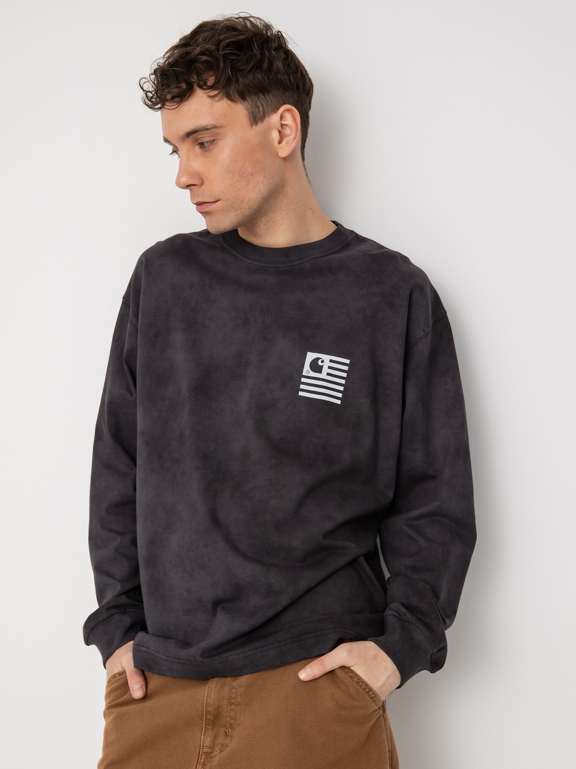 Carhartt WIP Chromo Hosszú ujjú felső (black chromo)