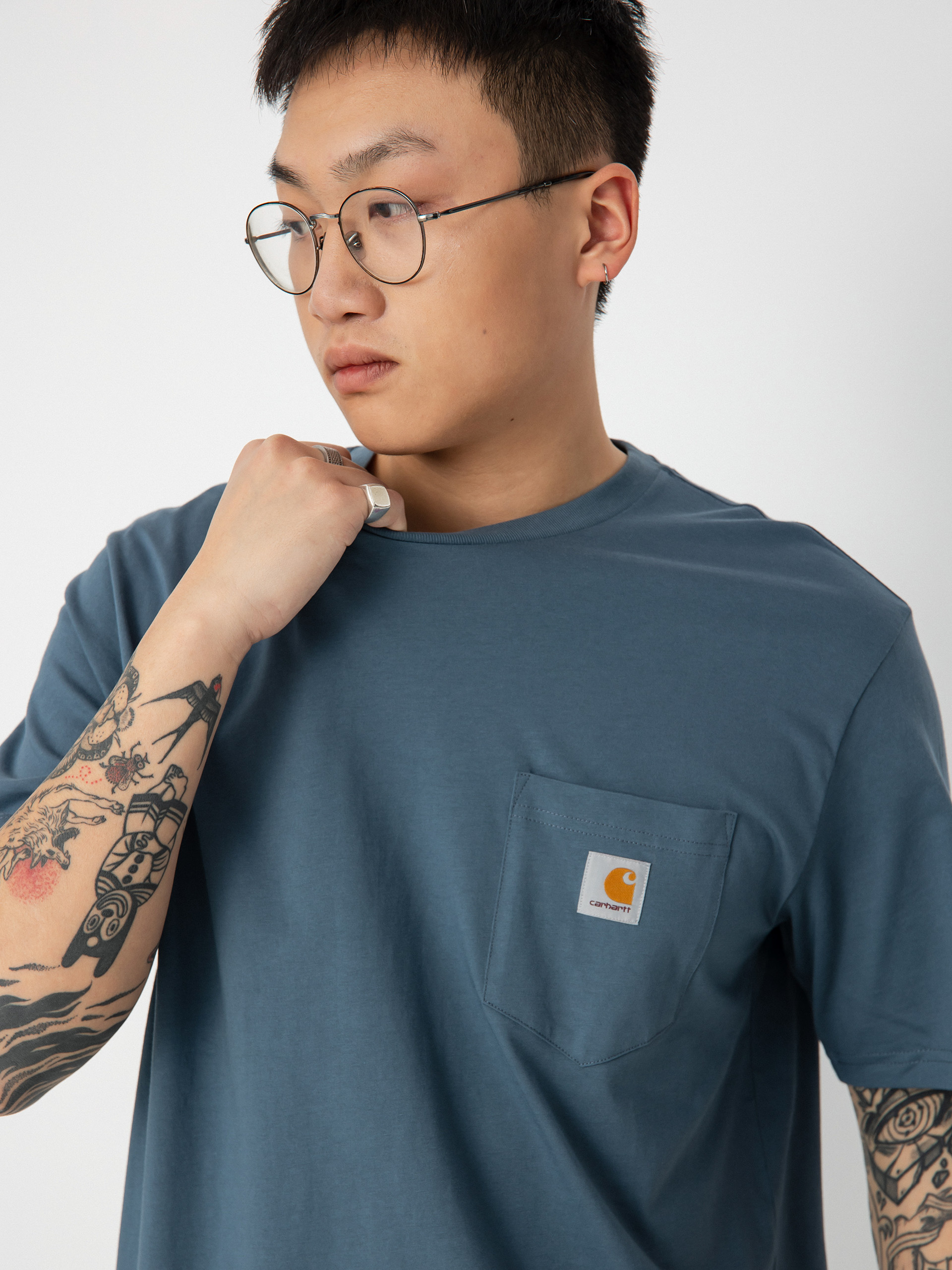 Carhartt WIP Pocket póló (storm blue)