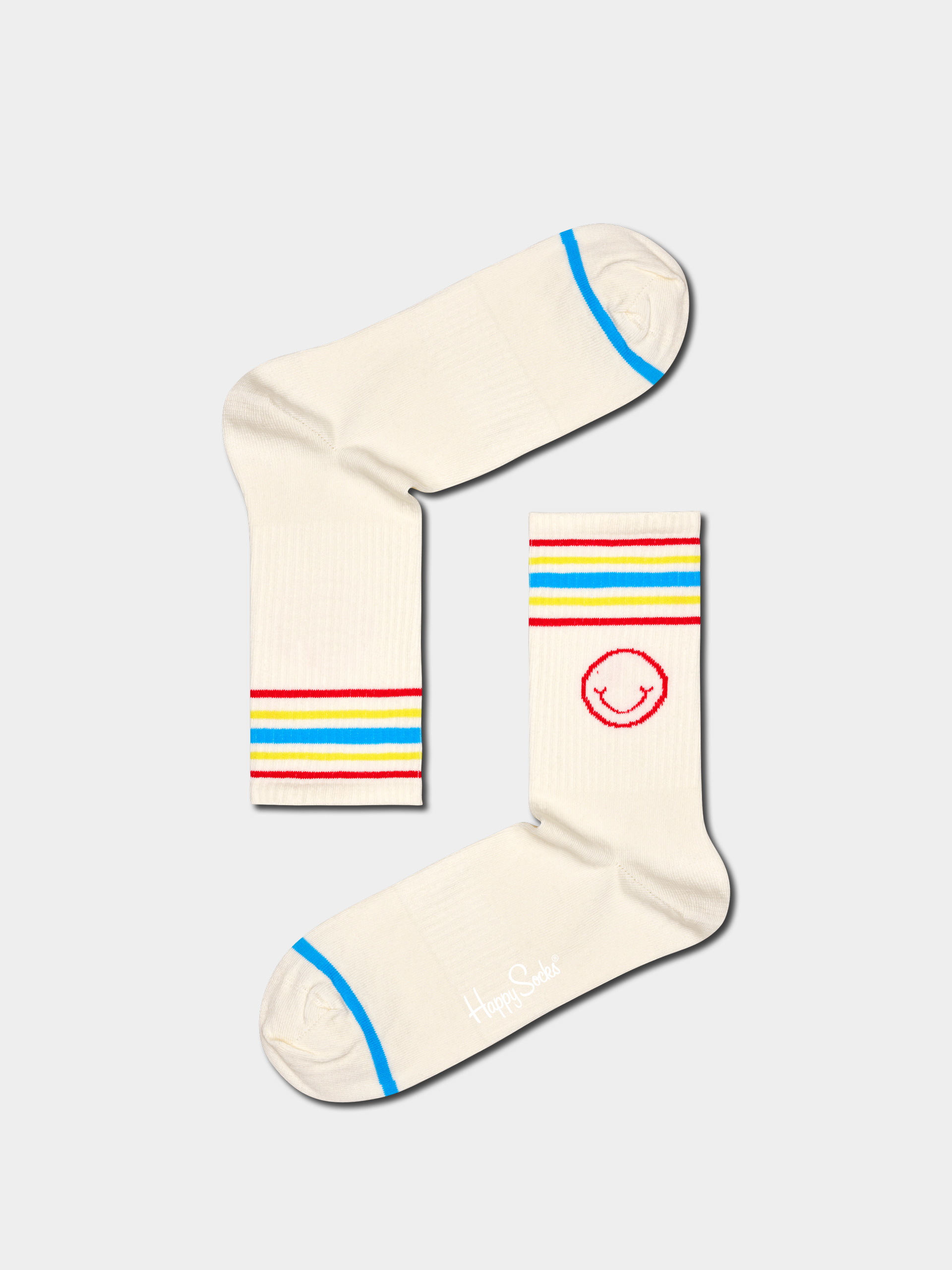 Happy Socks Happy Striped 3/4 Crew Zokni (white)