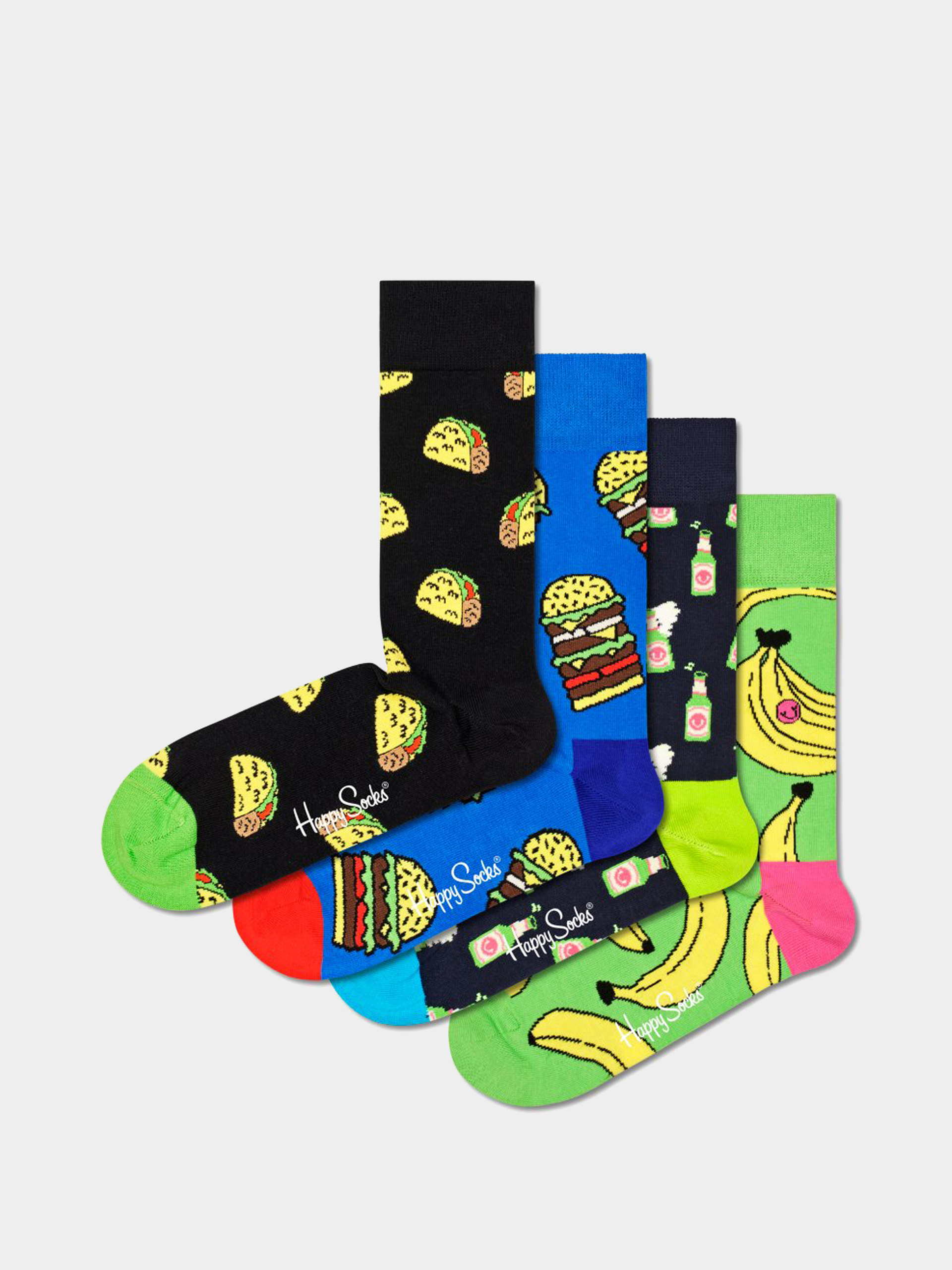 Happy Socks 4 Pack Yummy Yummy Gift Set Zokni (dark pink)