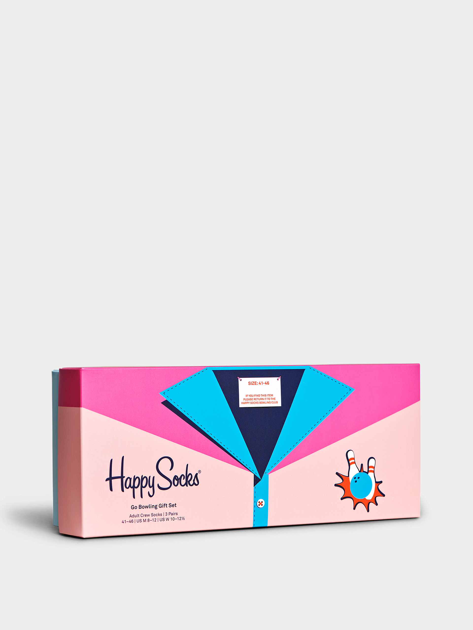 Happy Socks 4 Pack Go Bowling Gift Set Zokni (light pink)