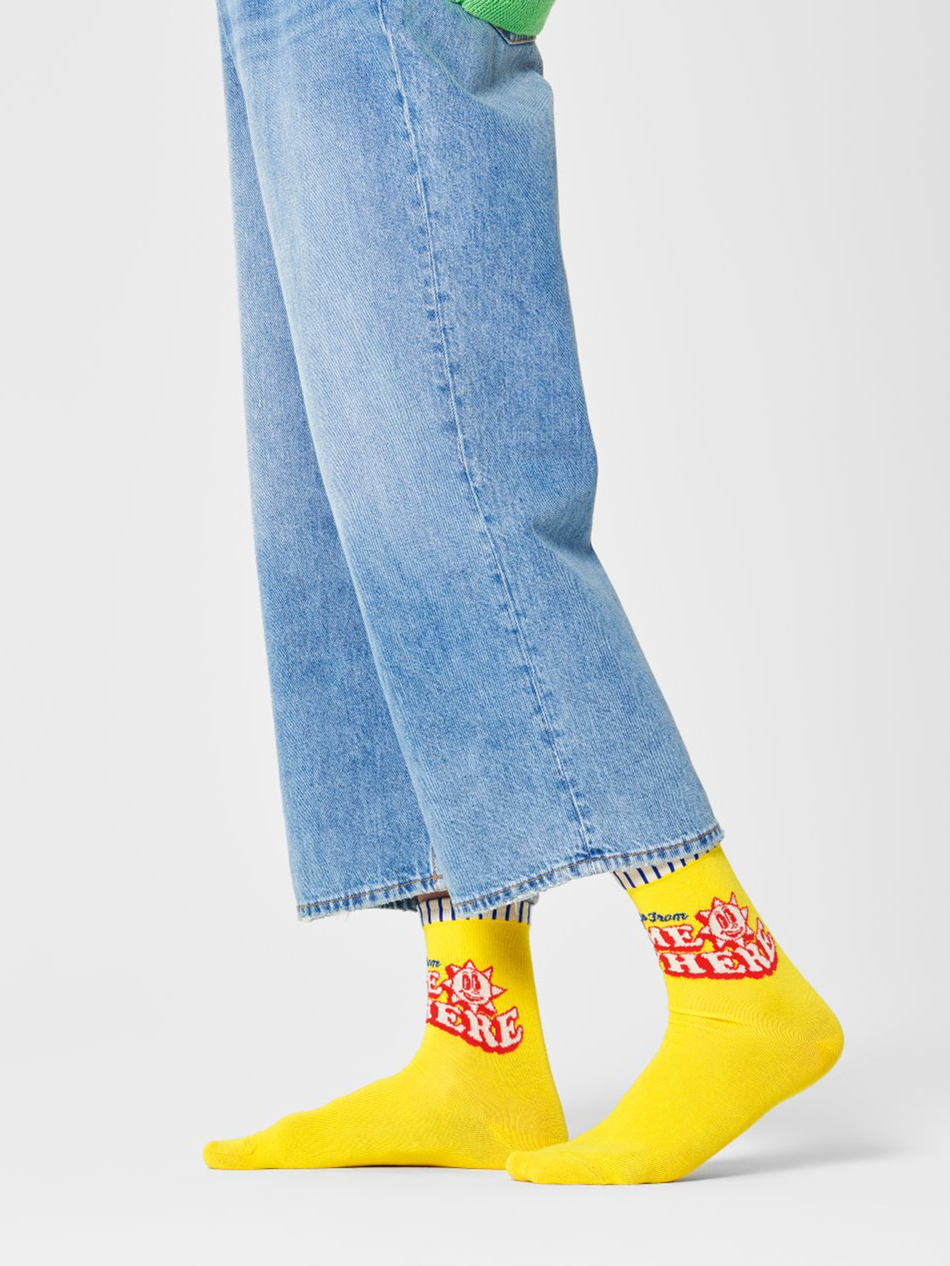 Happy Socks Greetings 1/2 Crew Zokni (yellow)