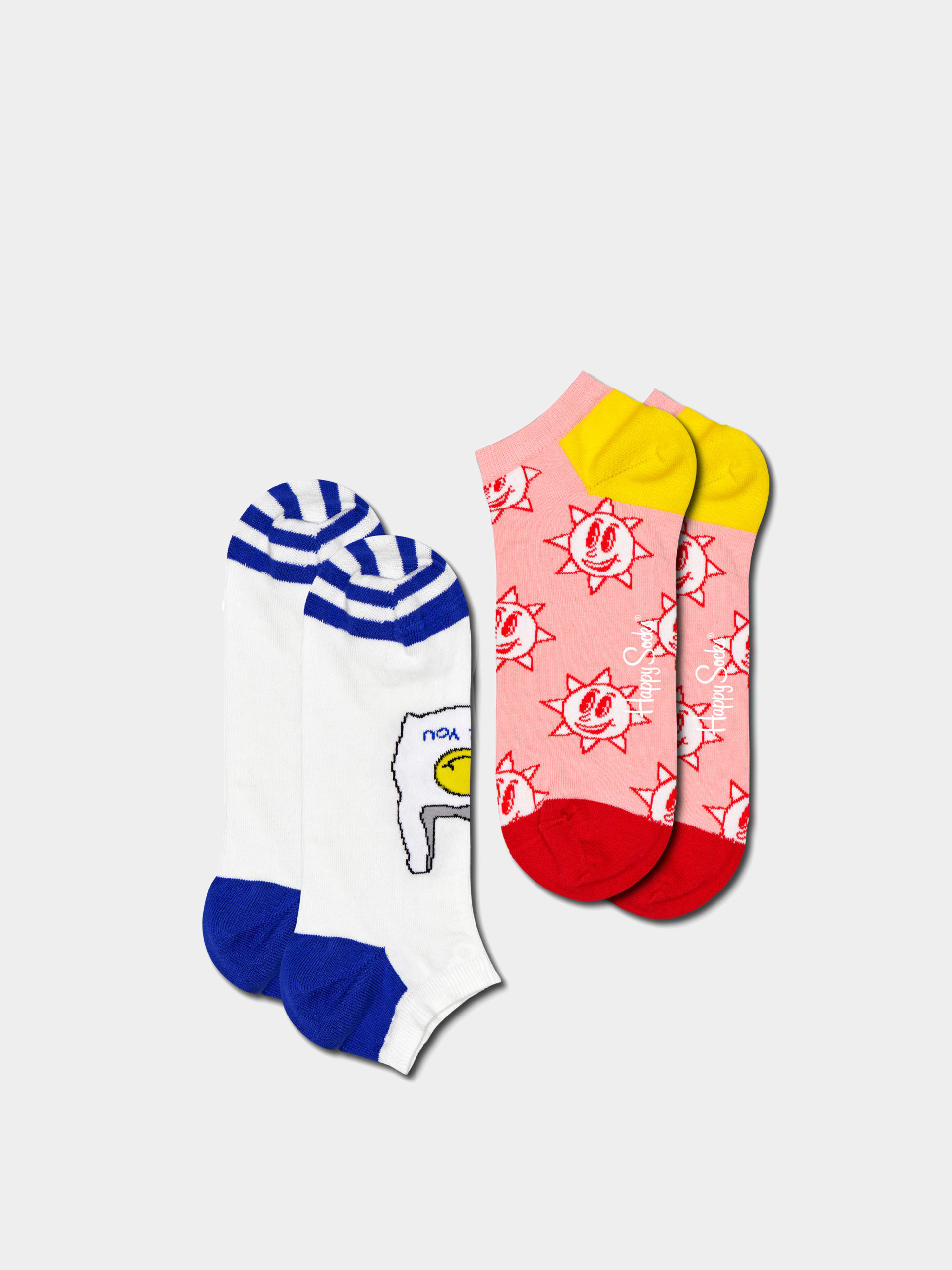 Happy Socks 2 Pack Great Day Low Zokni (beige)