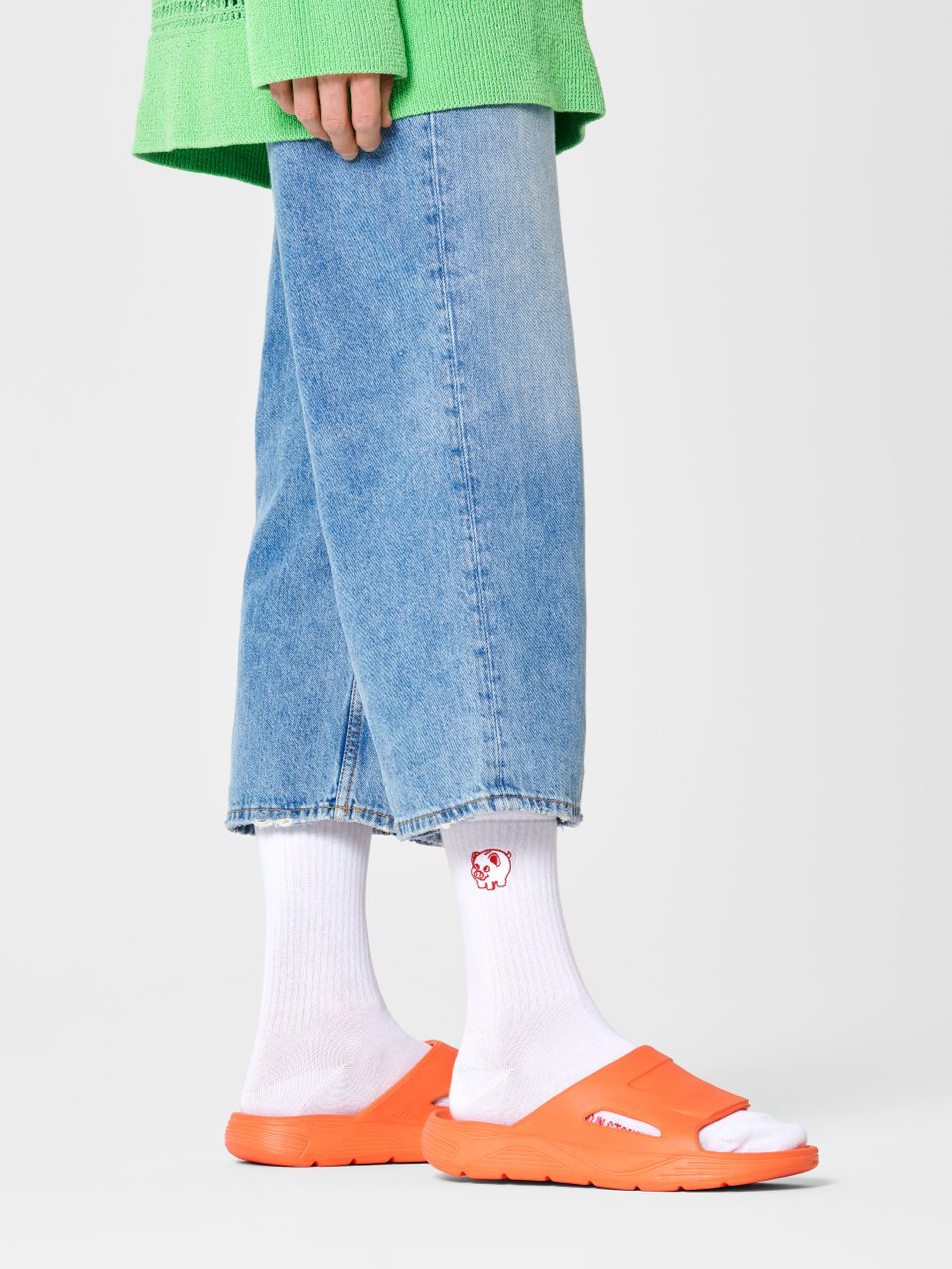 Happy Socks Dollar Sign 3/4 Crew Zokni (white)