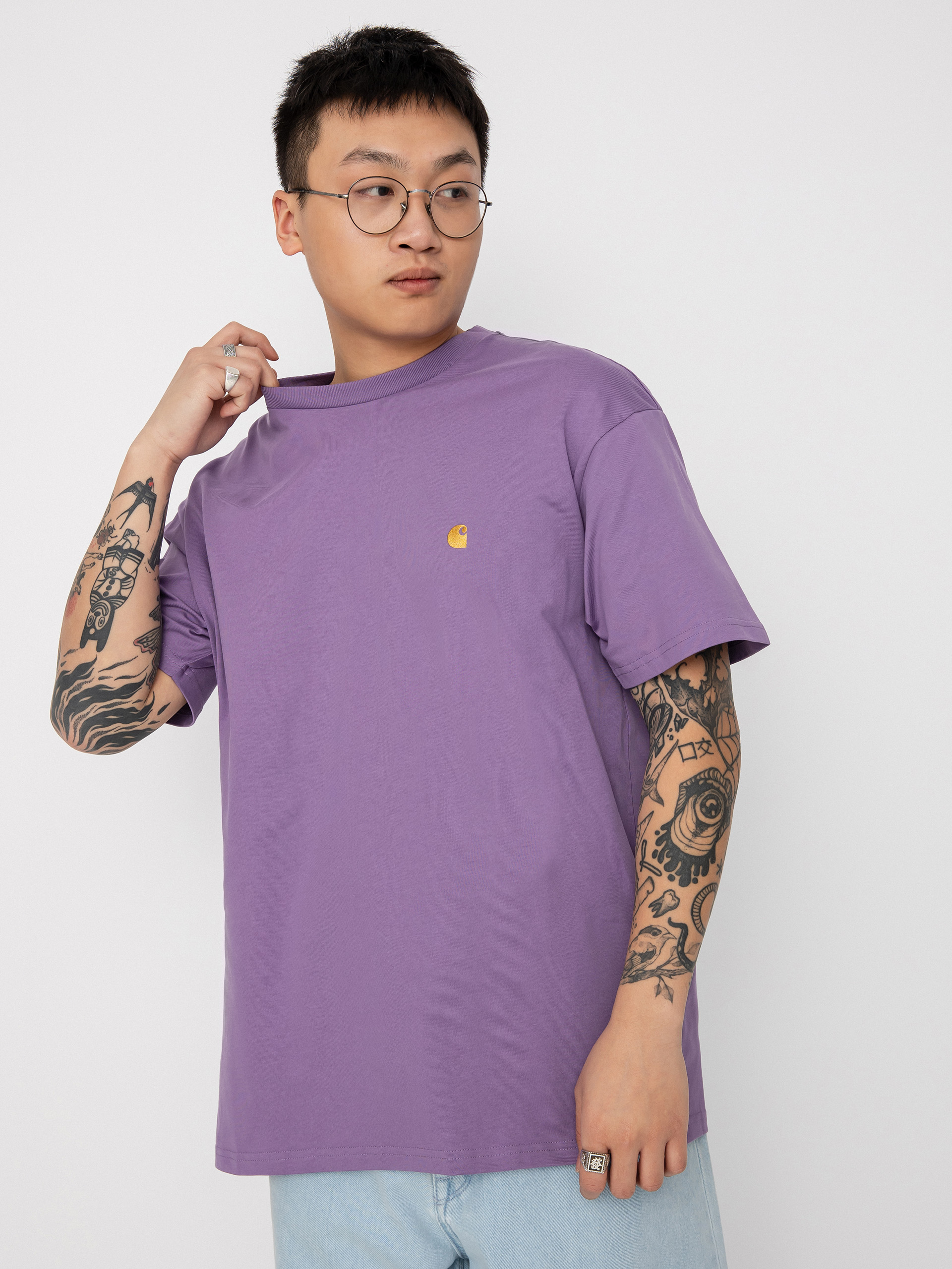 Carhartt WIP Chase póló (violanda/gold)