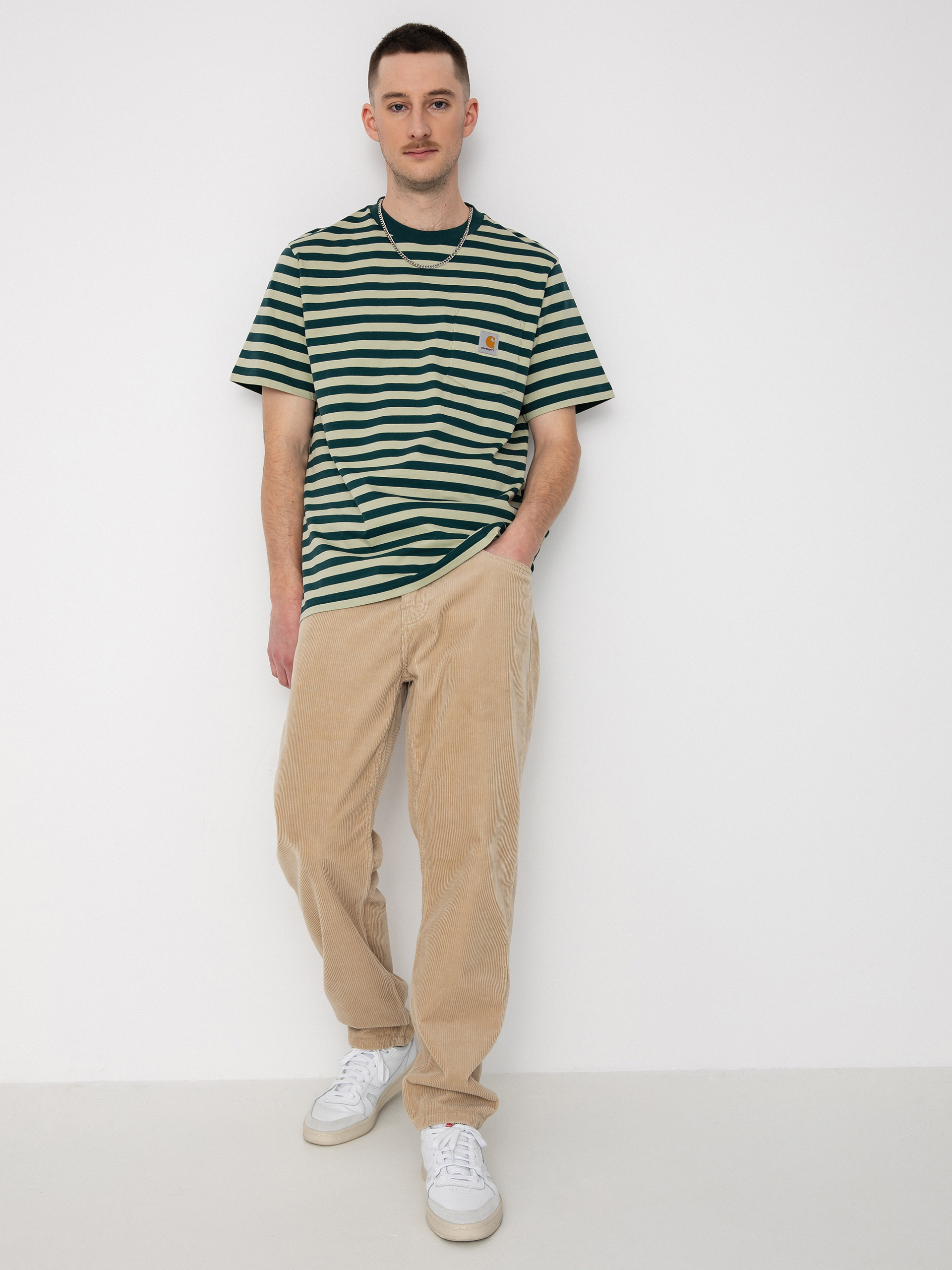 Carhartt WIP Scotty Pocket póló (scotty stripe botanic/agave)