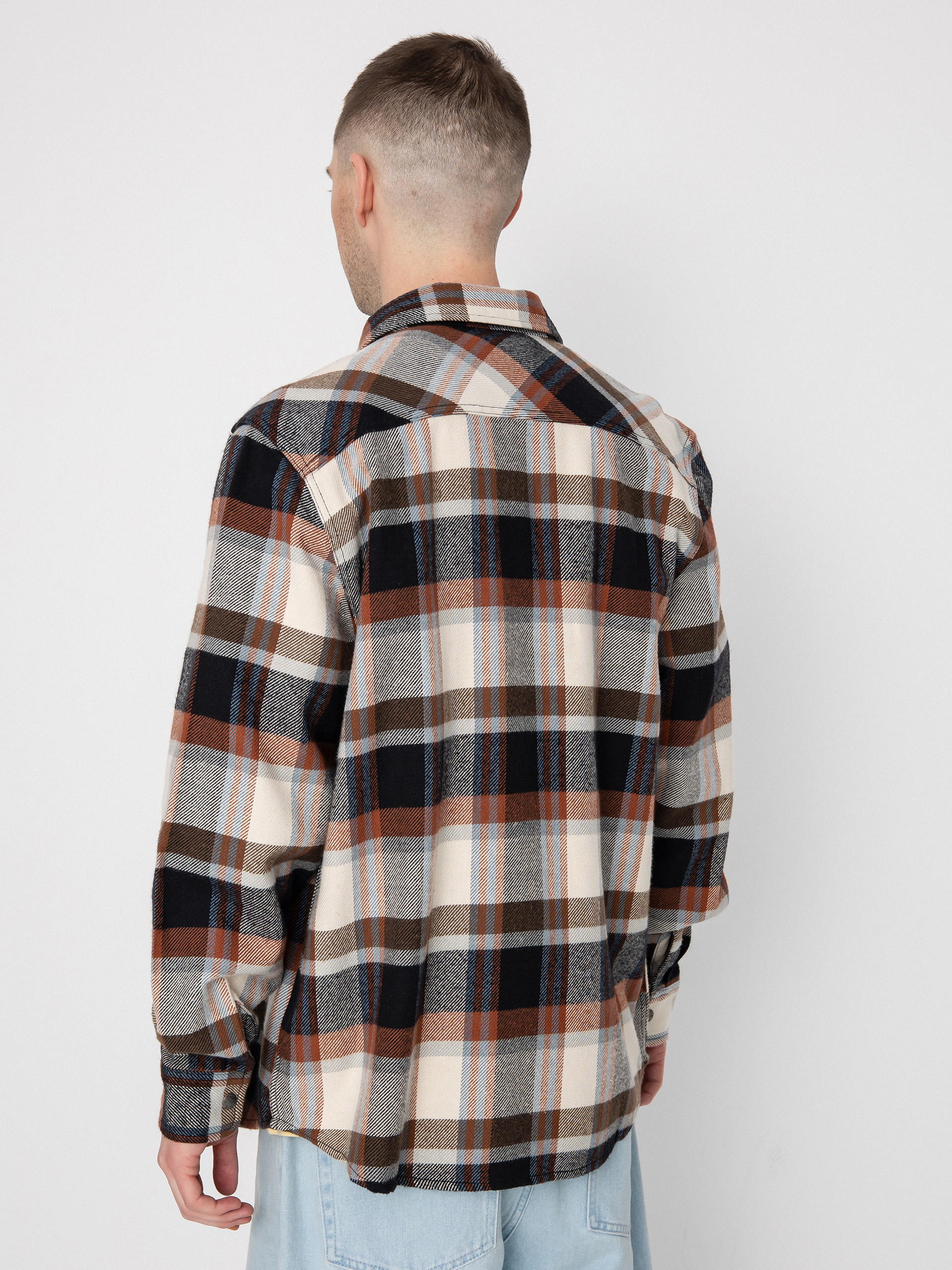 Brixton Coors Pow Bowery Flannel Ls Ing (river blue/off white)