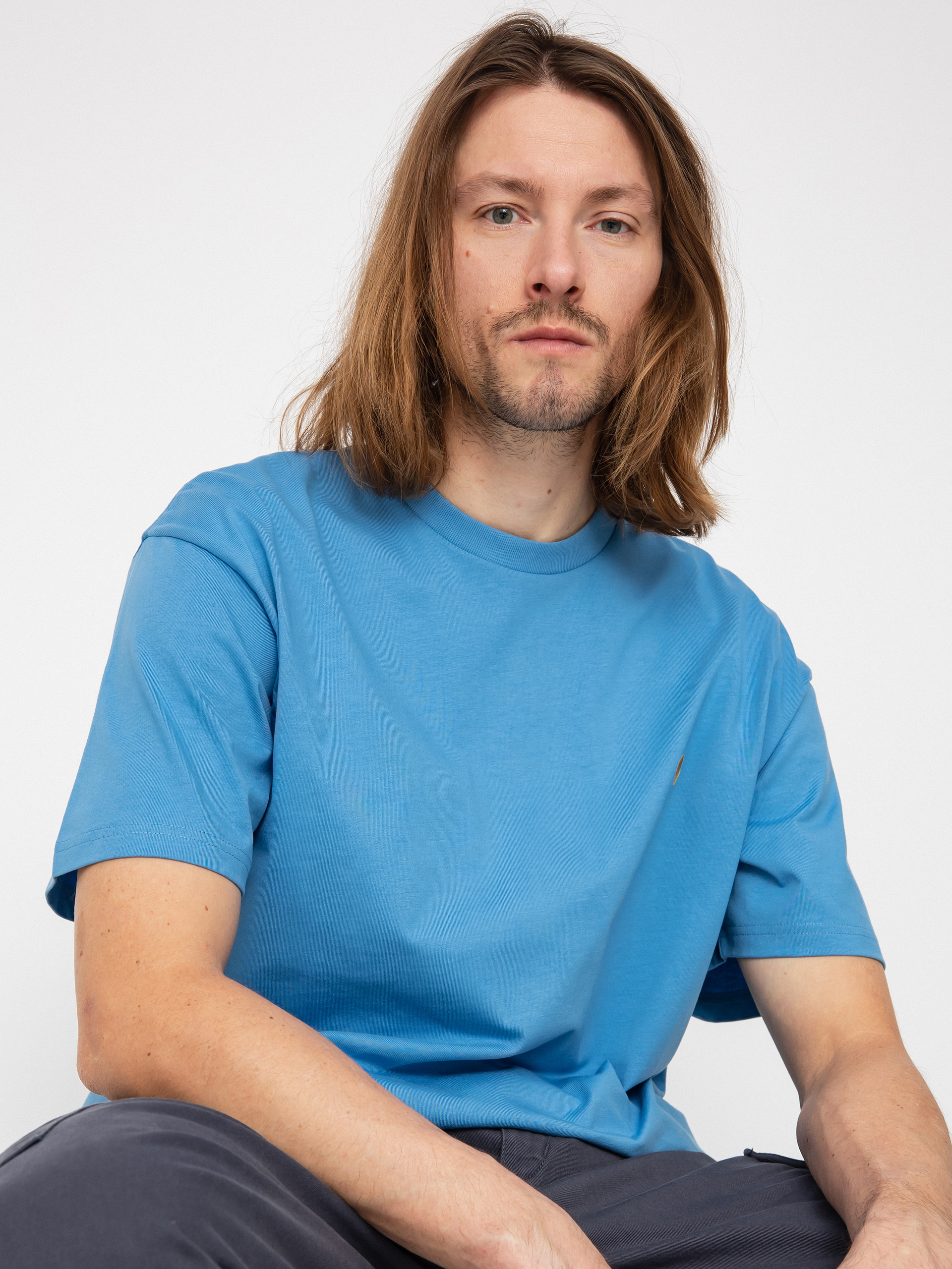 Carhartt WIP Chase póló (piscine/gold)