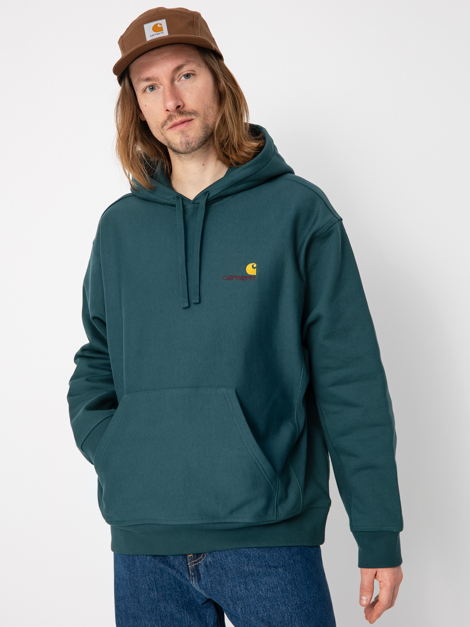 Carhartt WIP American Script HD Kapucnis pulóver (botanic)