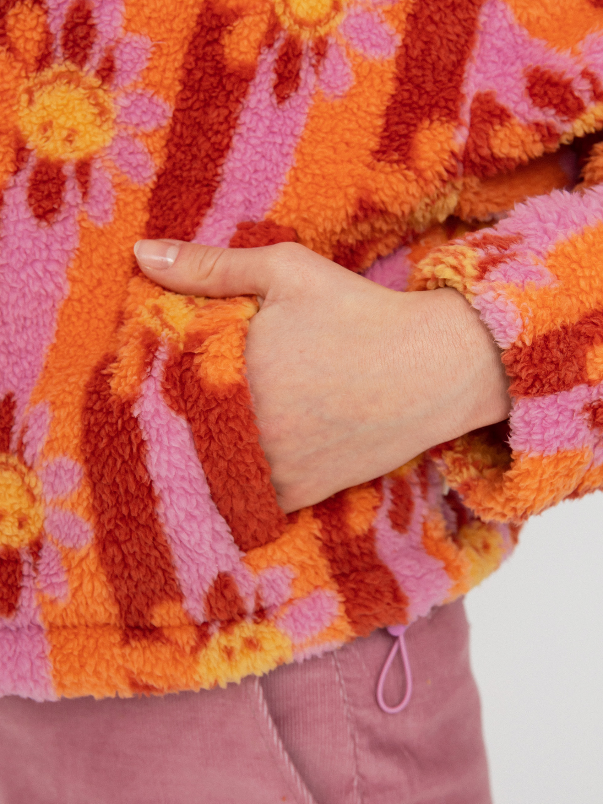 Női Billabong X Smiley Cozy Smiles Polár pulóver (orange kiss)