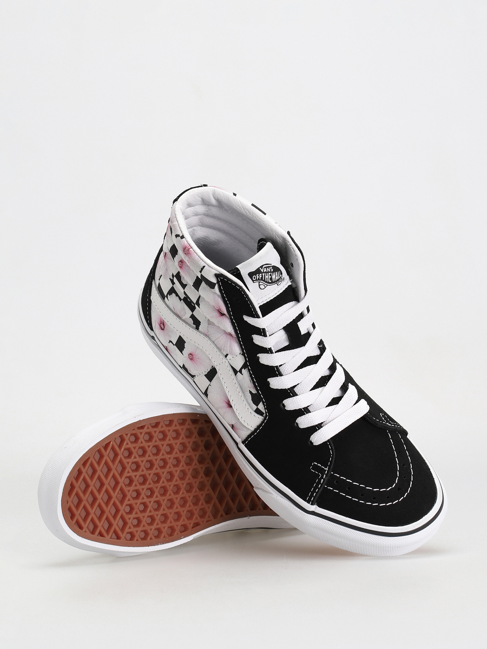 Vans Sk8 Hi Cipők Wmn (hibiscus check black)