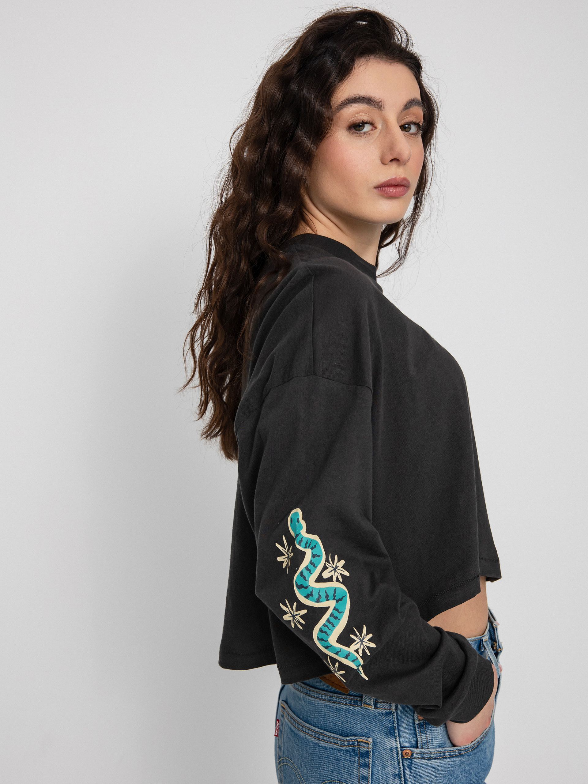 Billabong Beach Boyfriend Hosszú ujjú felső Wmn (off black)