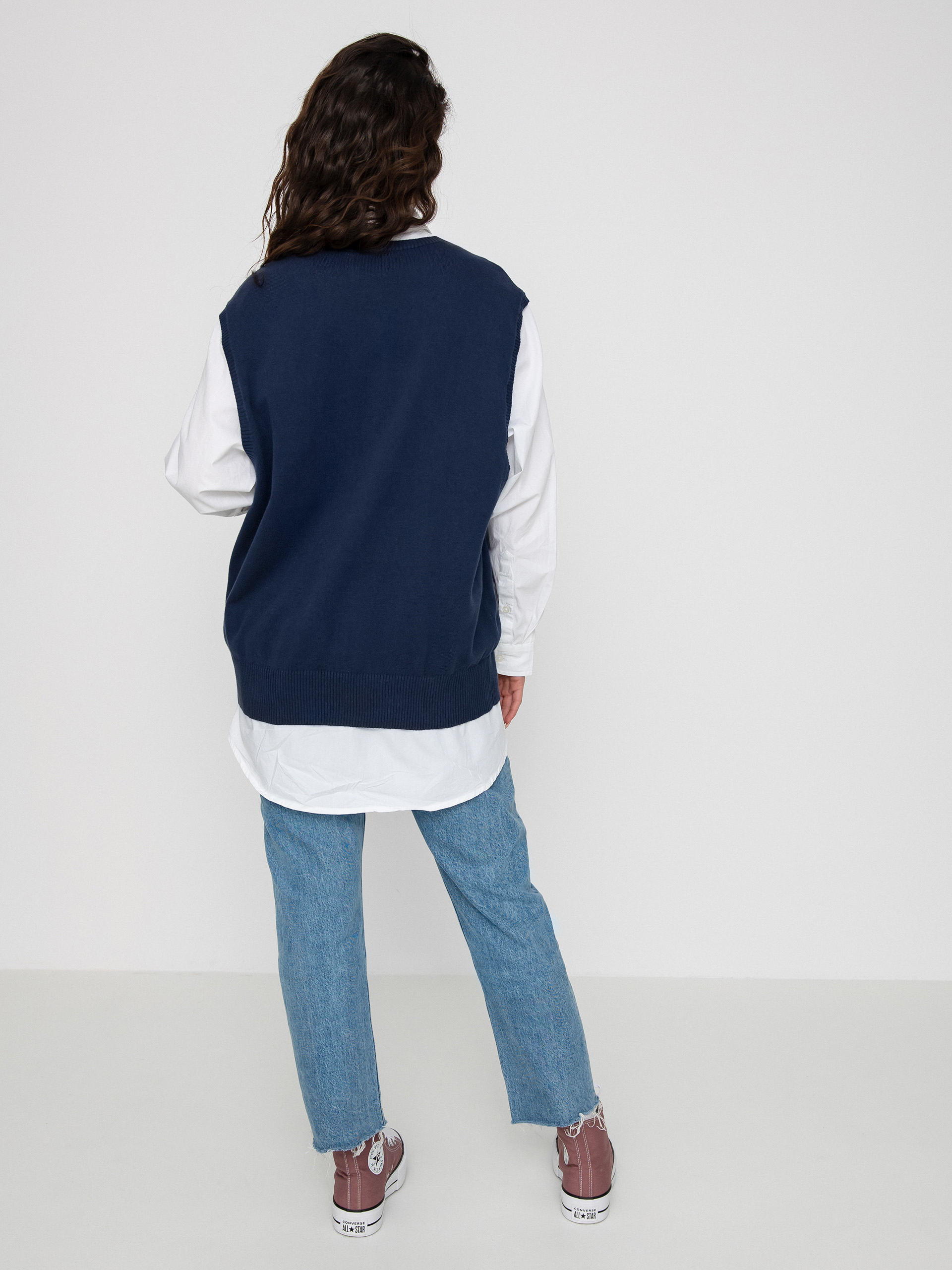 RVCA Hometown Sweater Ves Pulóver Wmn (moody blue)