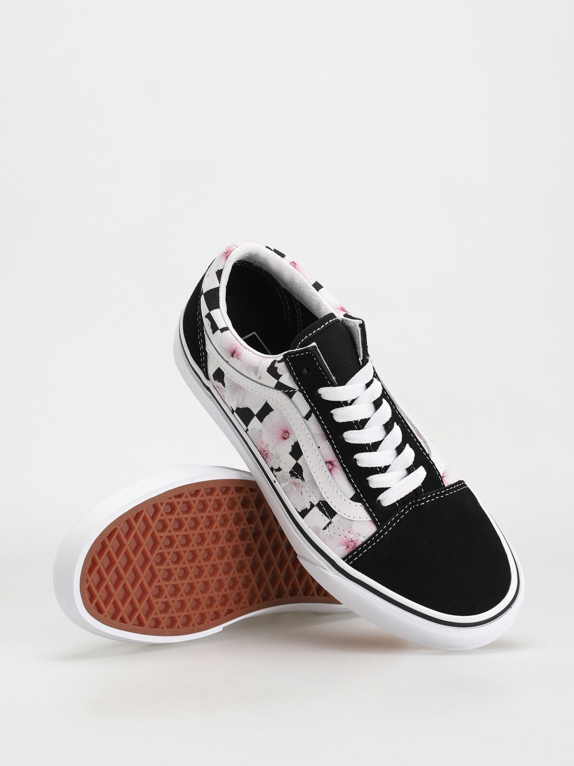 Vans Old Skool Cipők Wmn (hibiscus checkerboard black)