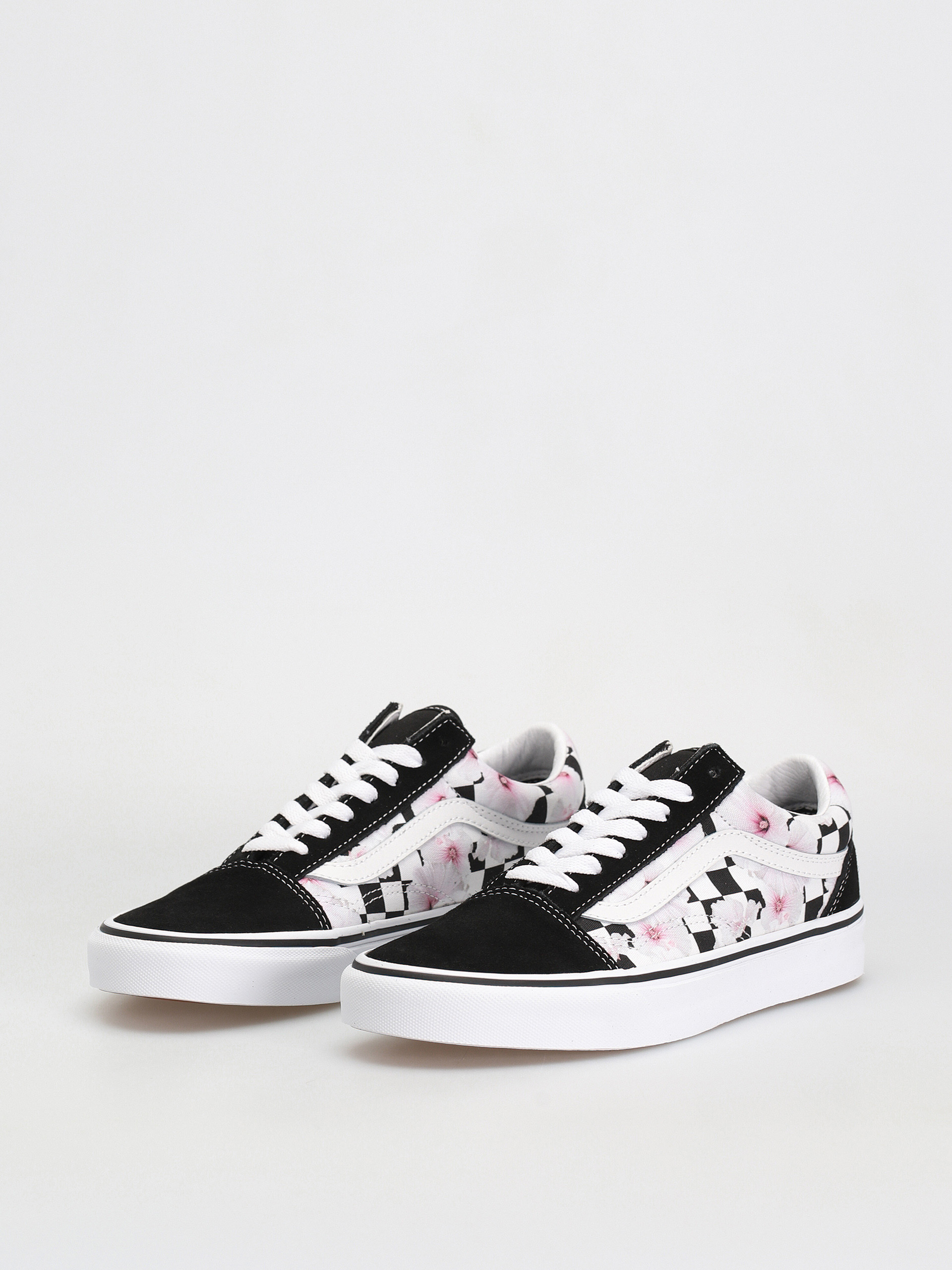 Vans Old Skool Cipők Wmn (hibiscus checkerboard black)