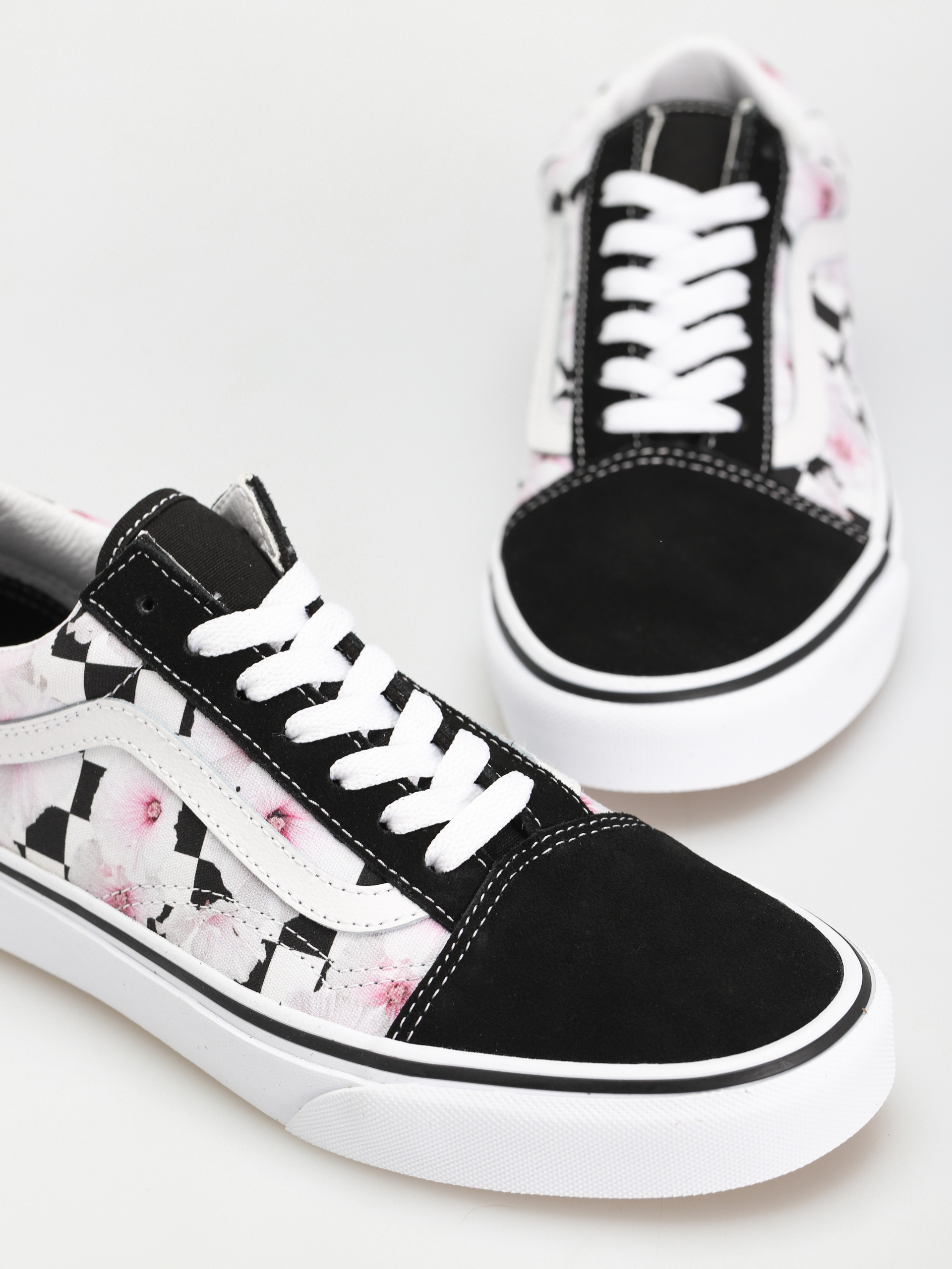 Vans Old Skool Cipők Wmn (hibiscus checkerboard black)
